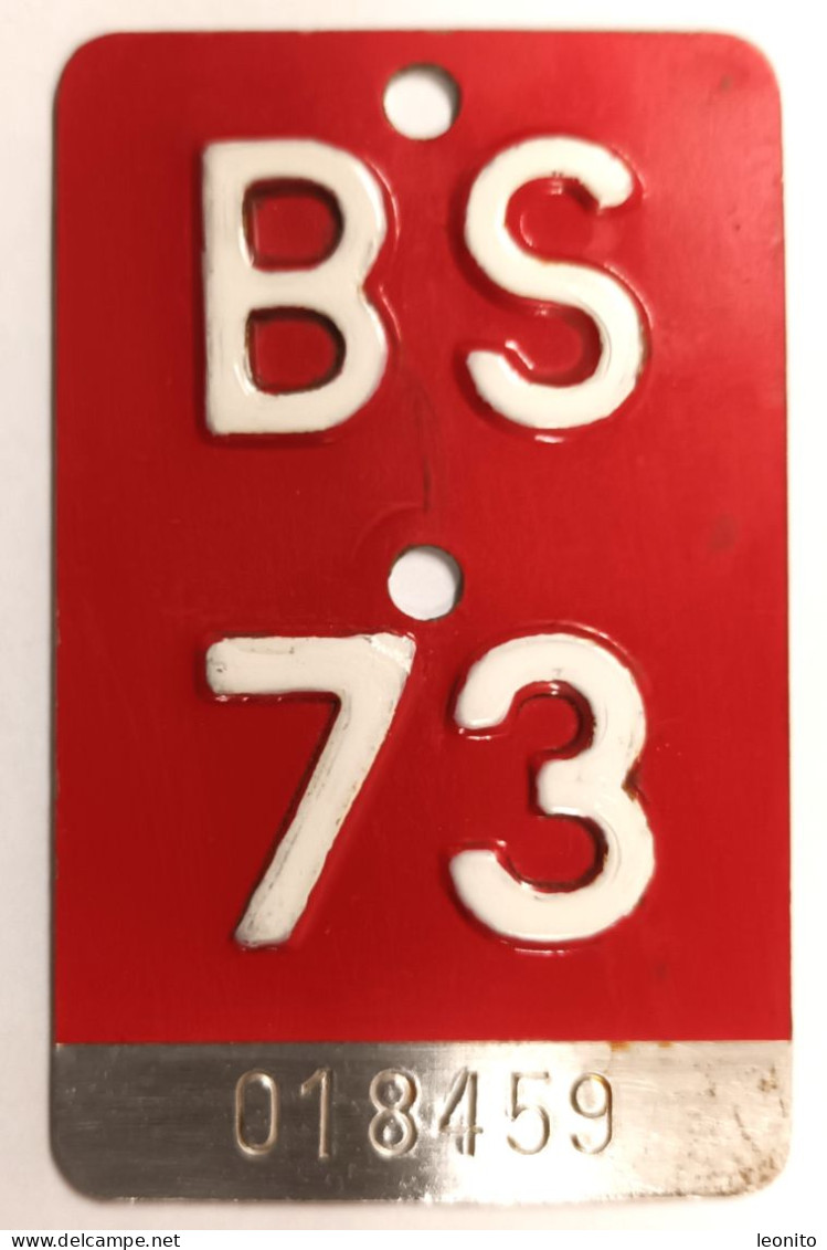 Velonummer Basel Stadt BS 73 - Nummerplaten