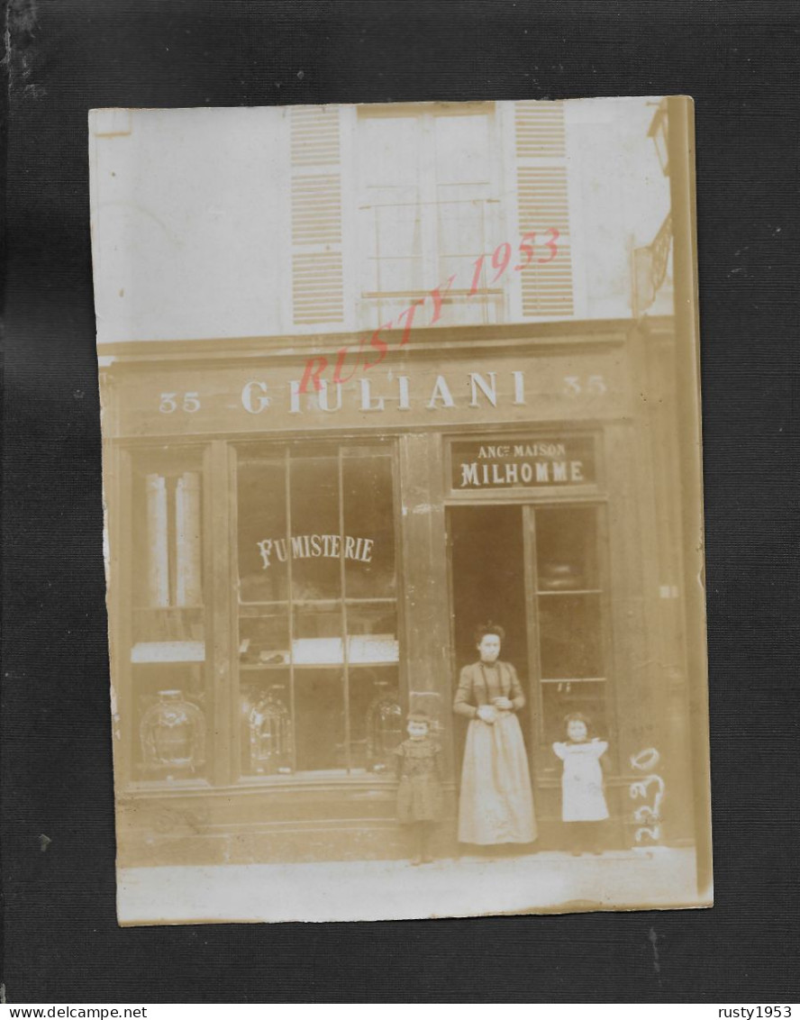 ANCIENNE PHOTO 16,5X12,5 COMMERCE 35 GIULIANI ANCIENNE MAISON MILHOMME FUMISTERIE PERSONNAGES SOUVENIR DE MEAUX 77 : - Winkels