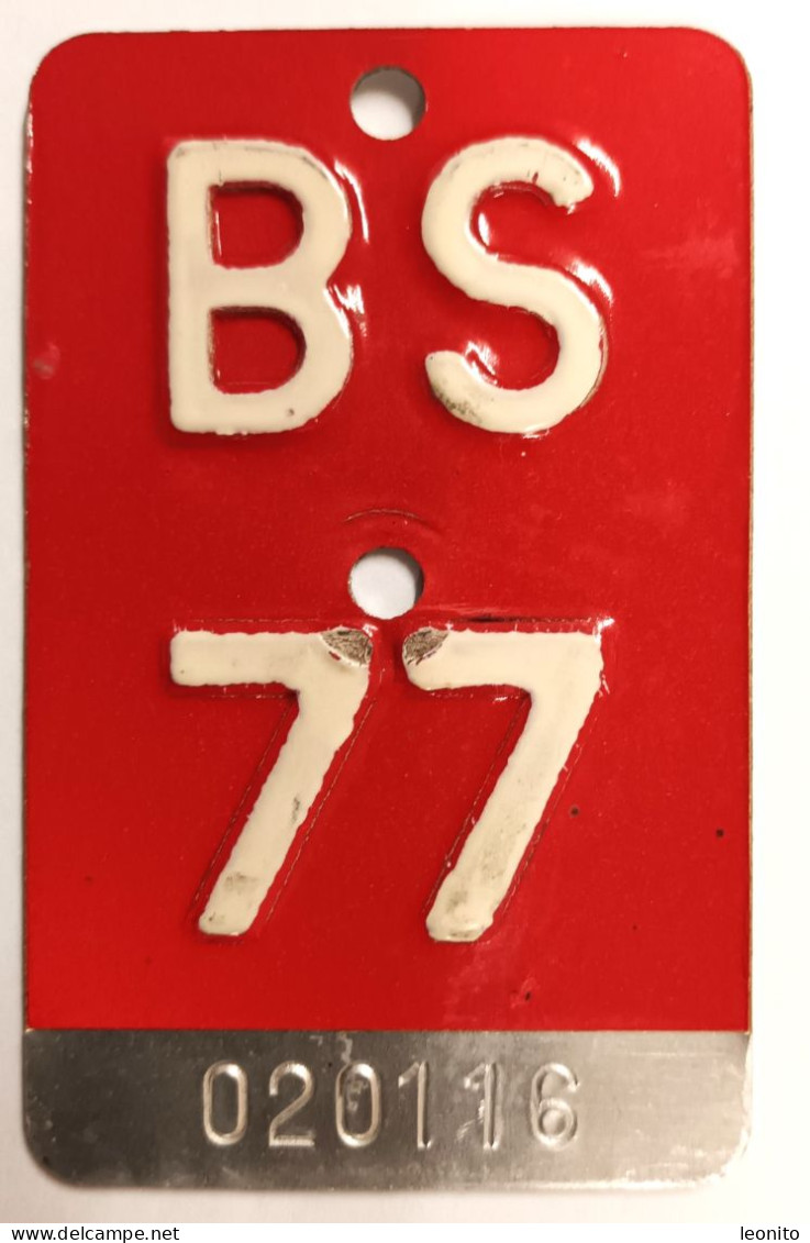 Velonummer Basel Stadt BS 77 - Number Plates