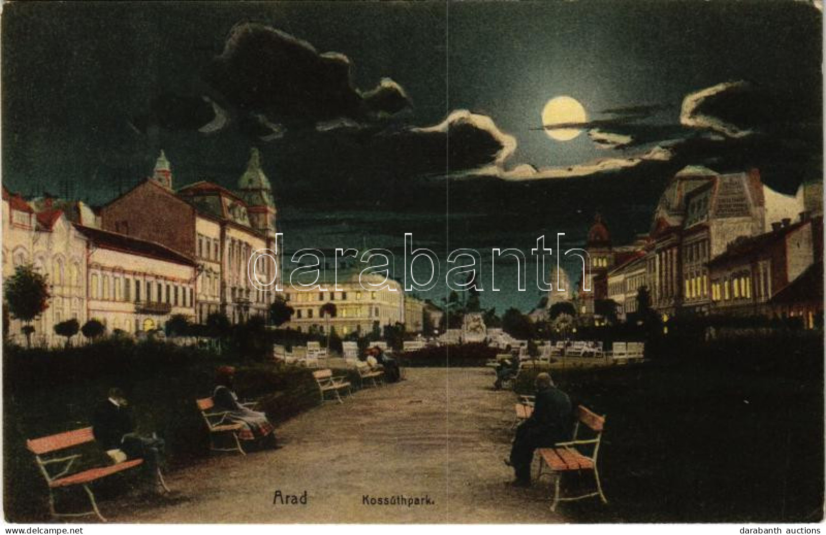 T2/T3 1913 Arad, Kossuth Park Este / Park At Night (EK) - Zonder Classificatie