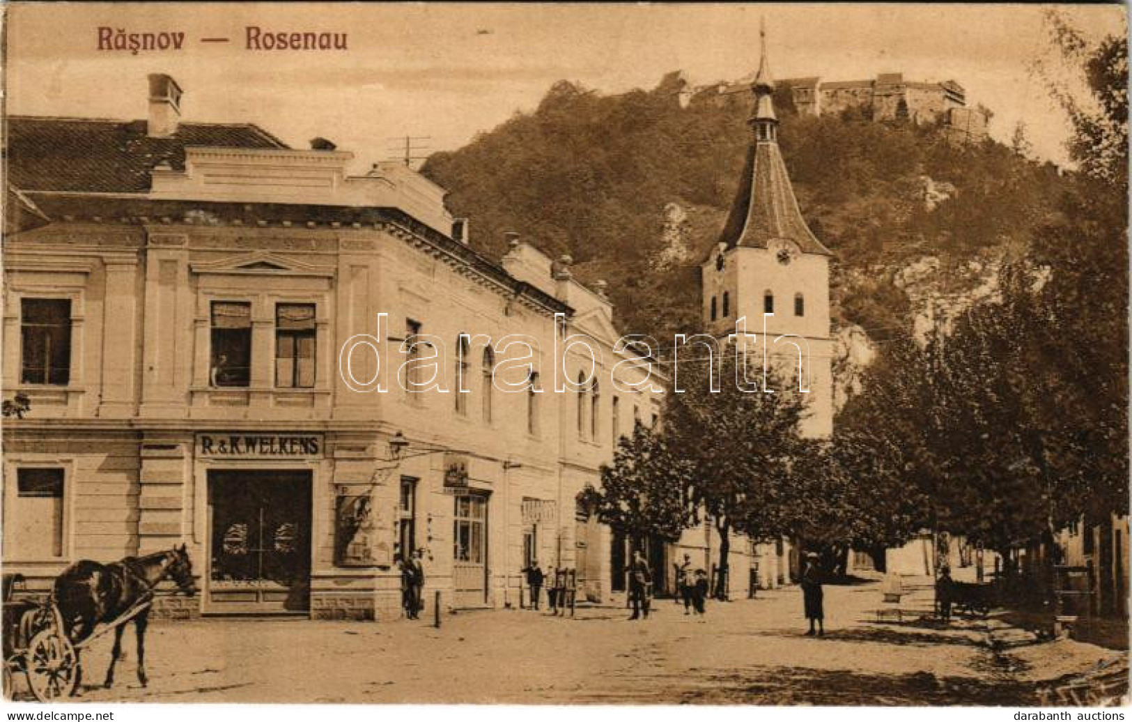 * T2/T3 1927 Barcarozsnyó, Rozsnyó, Rasnov, Rosenau; Vár, R. & K. Welkens üzlete és Saját Kiadása / Castle, Publisher's  - Unclassified