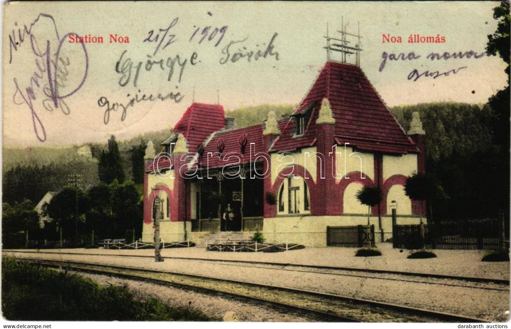 T2/T3 1909 Brassó, Kronstadt, Brasov; Noa Nyaraló Vasútállomás / Station Noa / Railway Station In Noua (EK) - Unclassified