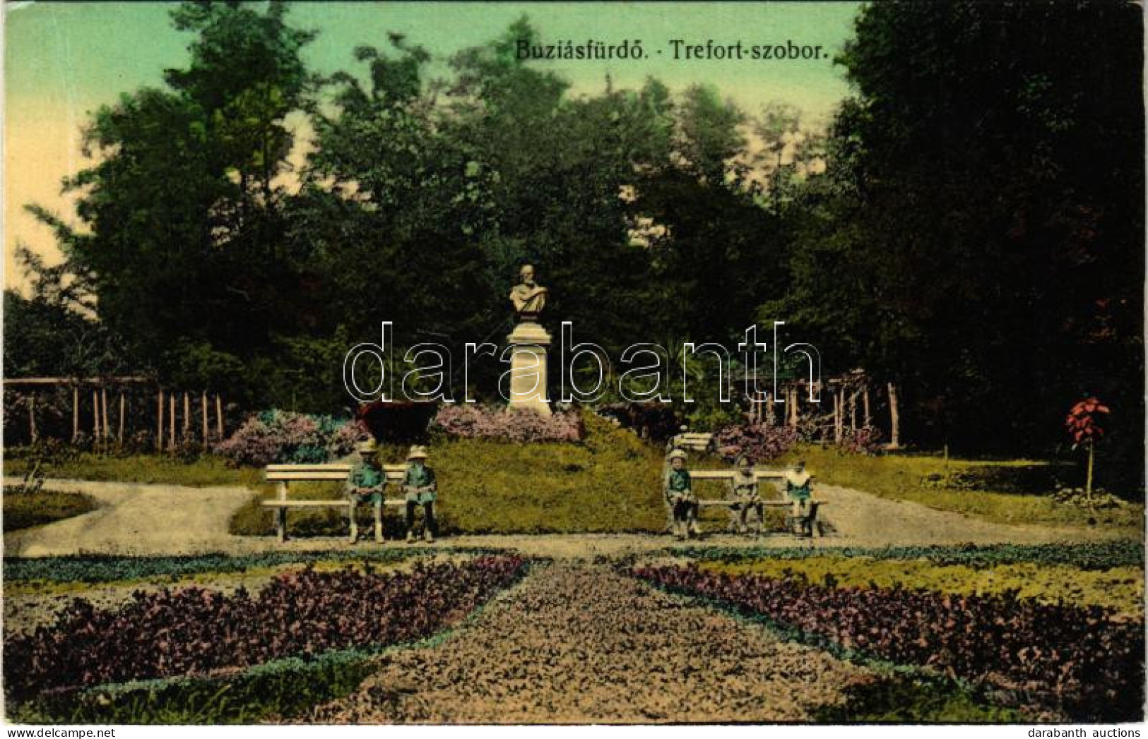 T2/T3 1915 Buziásfürdő, Baile Buzias; Trefort Szobor / Statue (EK) - Unclassified