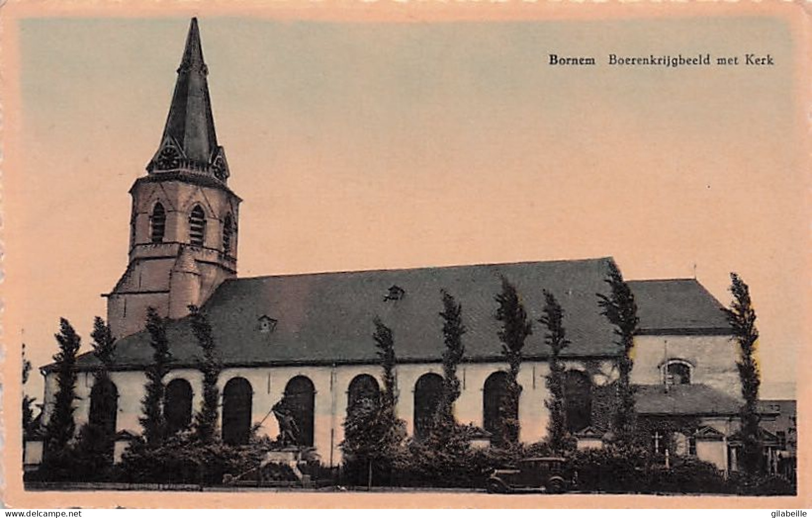 BORNEM - BORNHEM -Boerenkrijgbeeld Met Kerk - Bornem