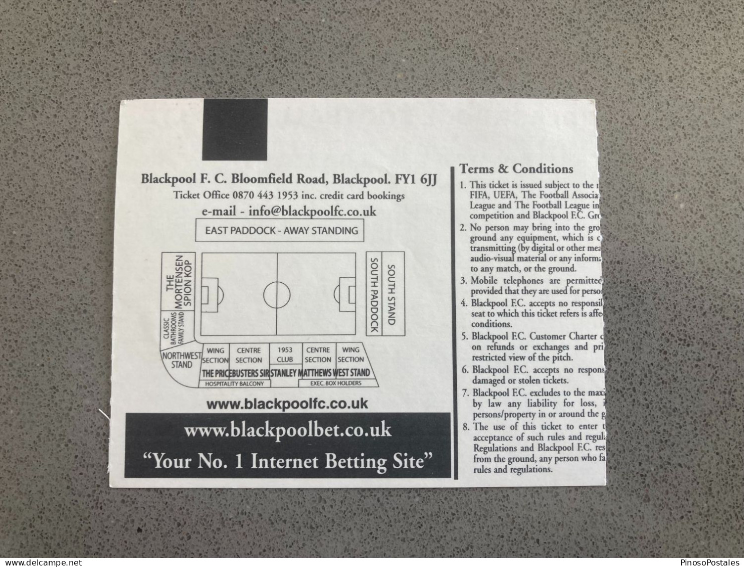 Blackpool V Sheffield Wednesday 2003-04 Match Ticket - Tickets & Toegangskaarten