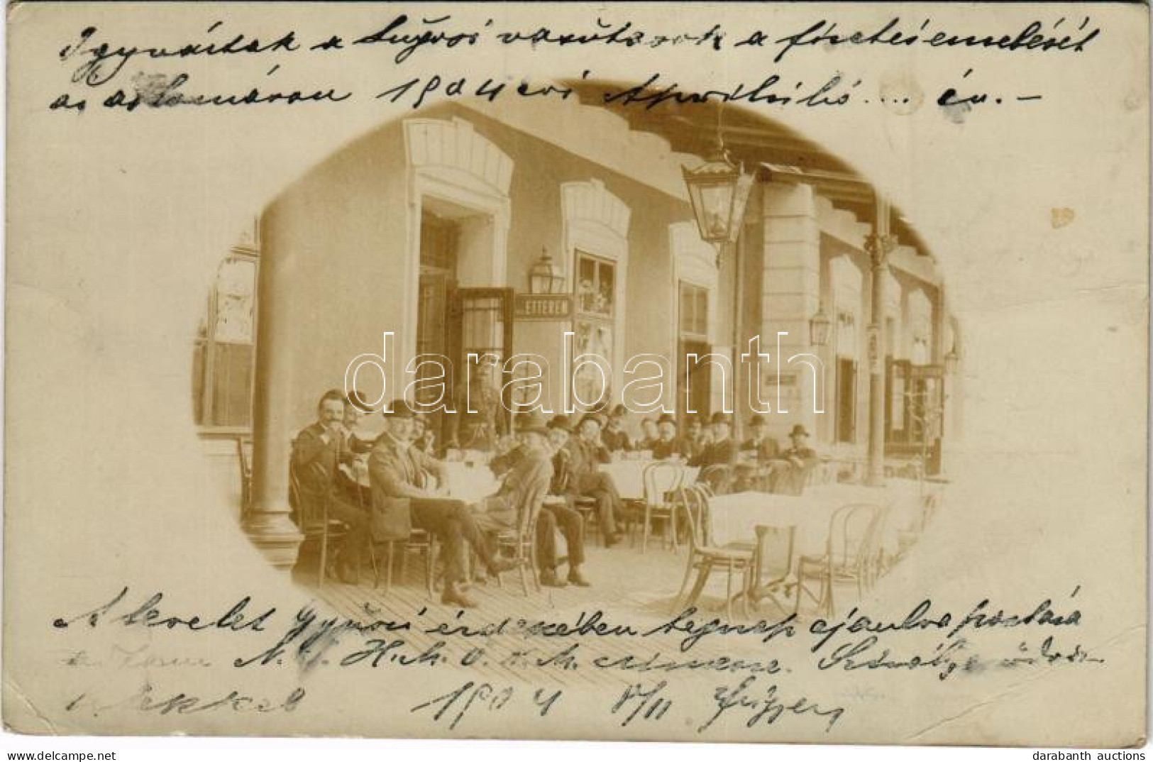 * T3 1904 Lugos, Lugoj; Vasútállomás, Vasúti étterem / Railway Station, Restaurant. Photo (EB) - Unclassified