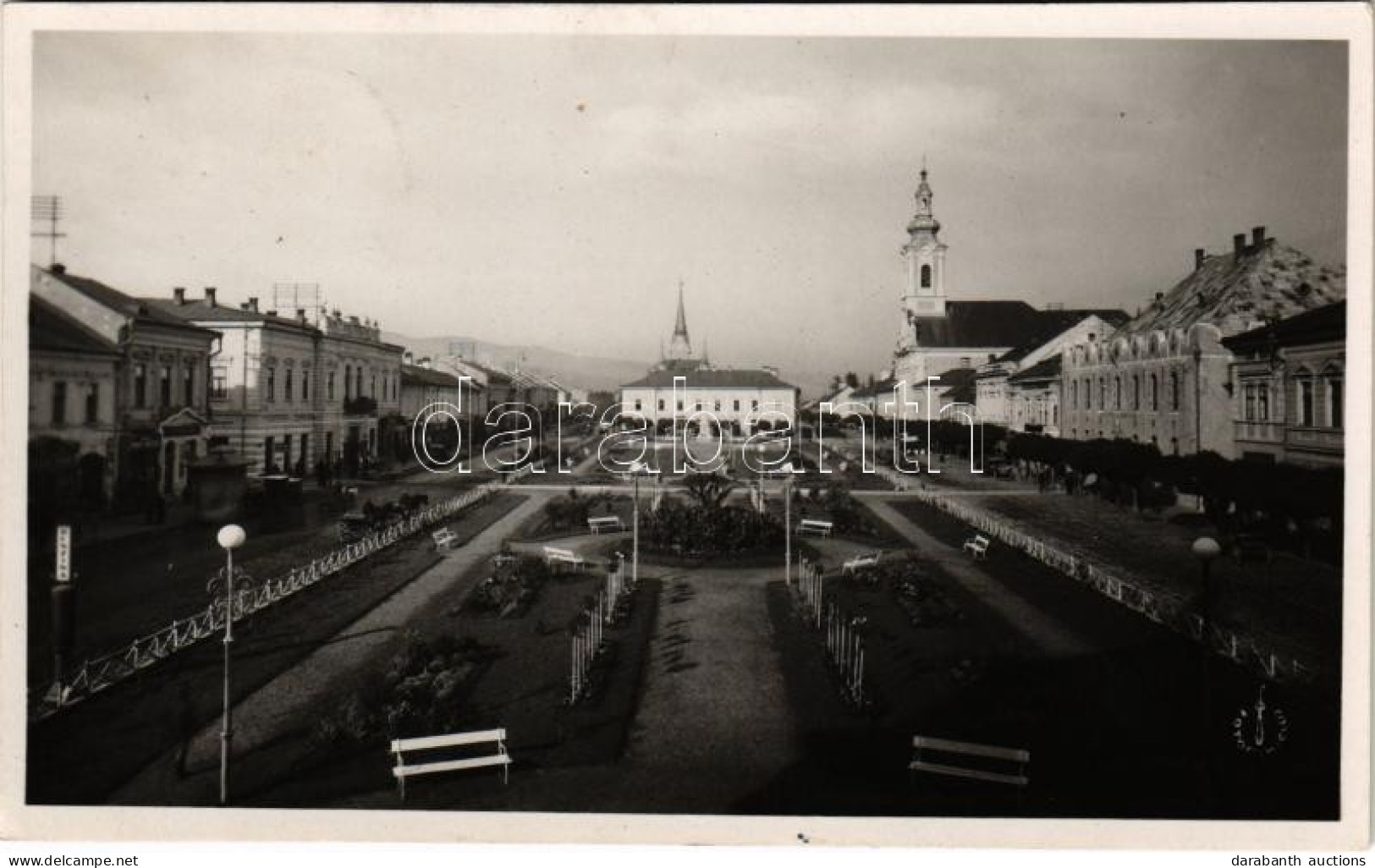 T2/T3 1934 Máramarossziget, Sighet, Sighetu Marmatiei; Piata Unirei Parcul / Fő Tér, Park / Main Square, Park (EK) - Unclassified