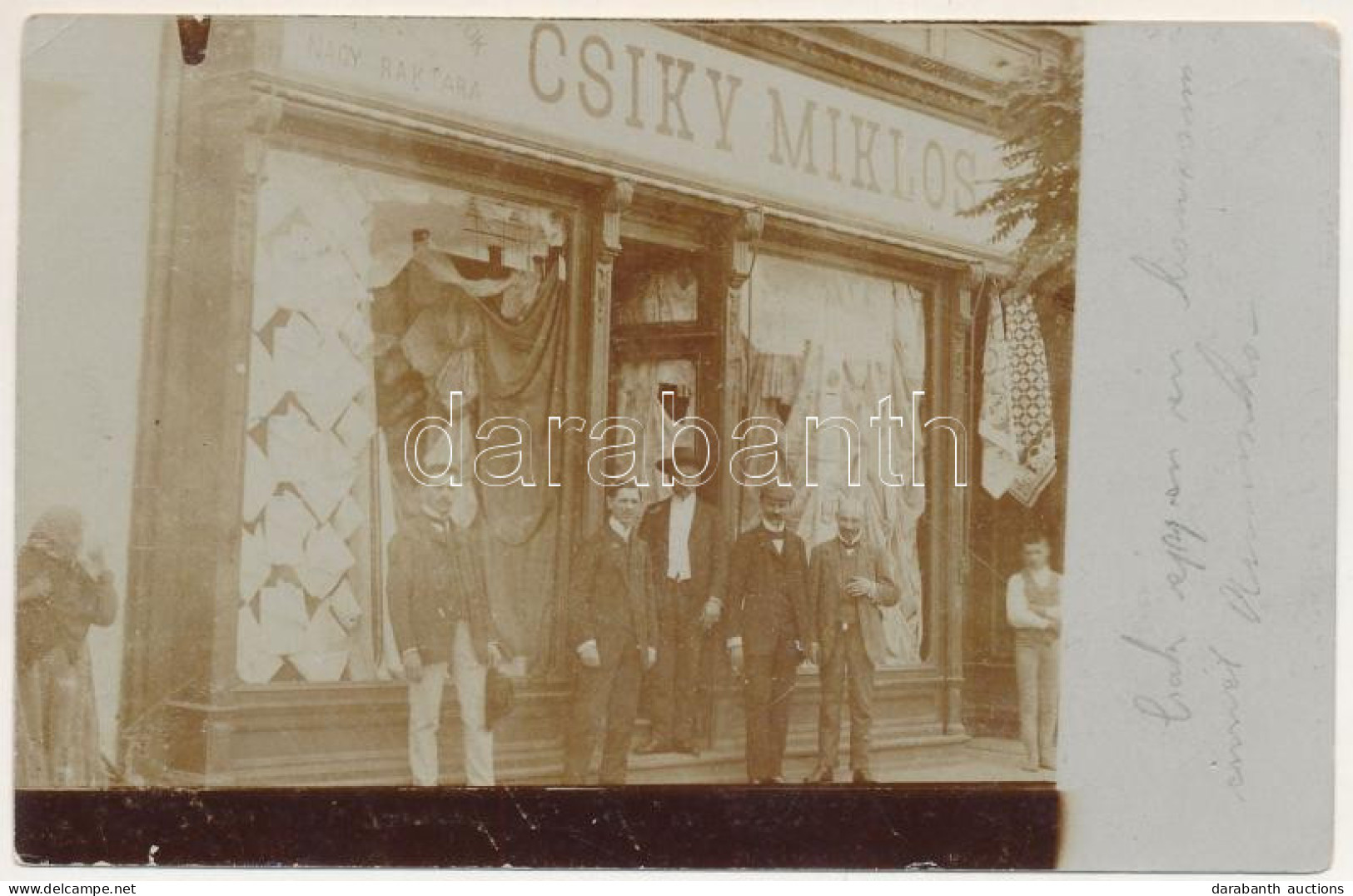 T2/T3 1908 Marosvásárhely, Targu Mures; Csiky Miklós üzlete / Shop. Photo (kis Szakadás / Small Tear) - Unclassified