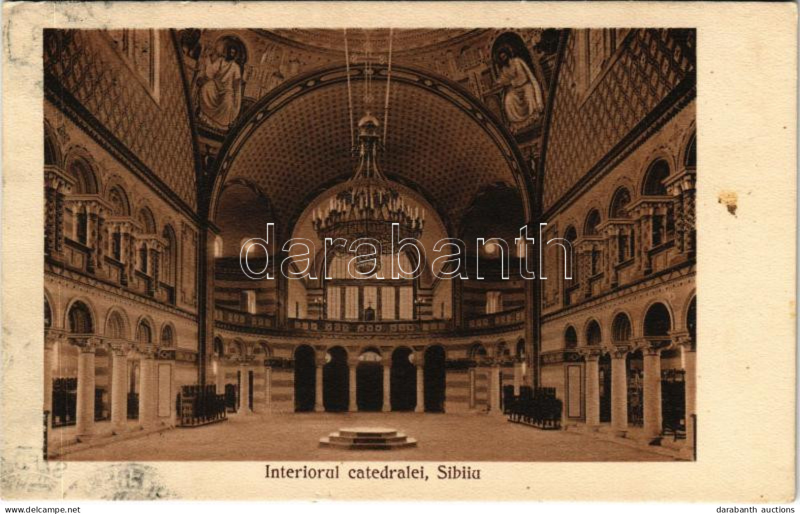 T3 1915 Nagyszeben, Hermannstadt, Sibiu; Interiorul Catedralei / Székesegyház Belső. Jos. Drotleff / Cathedral Interior  - Unclassified
