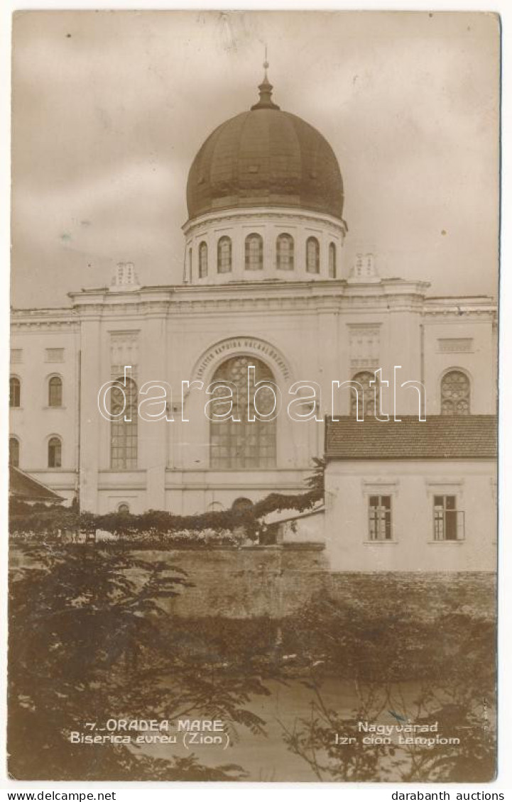 * T3 1931 Nagyvárad, Oradea; Körös Folyó, Izraelita Cion Zsidó Templom, Zsinagóga. Photo Weisz & Miklós / Cris Riverside - Unclassified
