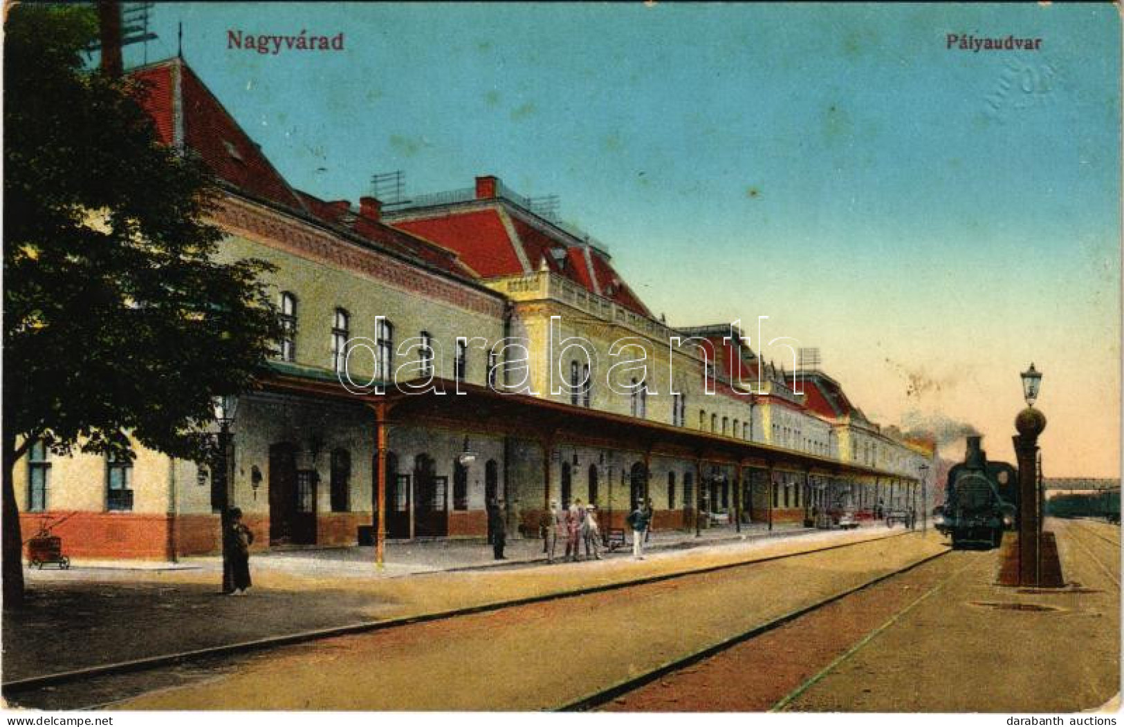 T2/T3 1915 Nagyvárad, Oradea; Pályaudvar, Vasútállomás, Gőzmozdony, Vonat. Vasúti Levelezőlapárusítás 2-1915. / Railway  - Unclassified