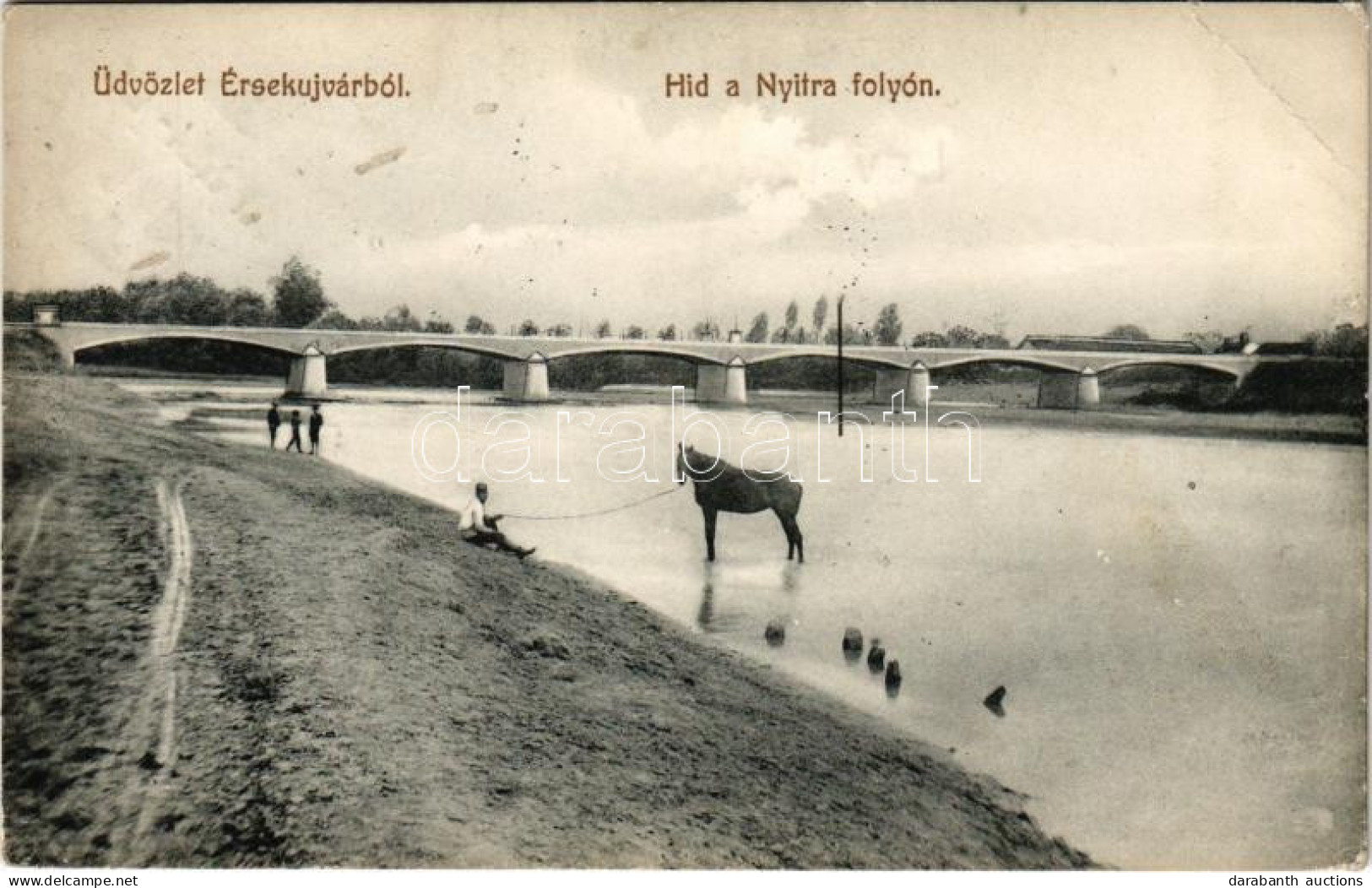 T2/T3 1911 Érsekújvár, Nové Zámky; Híd A Nyitra Folyón. Adler József Kiadása / Bridge On Nitra River (EB) - Unclassified