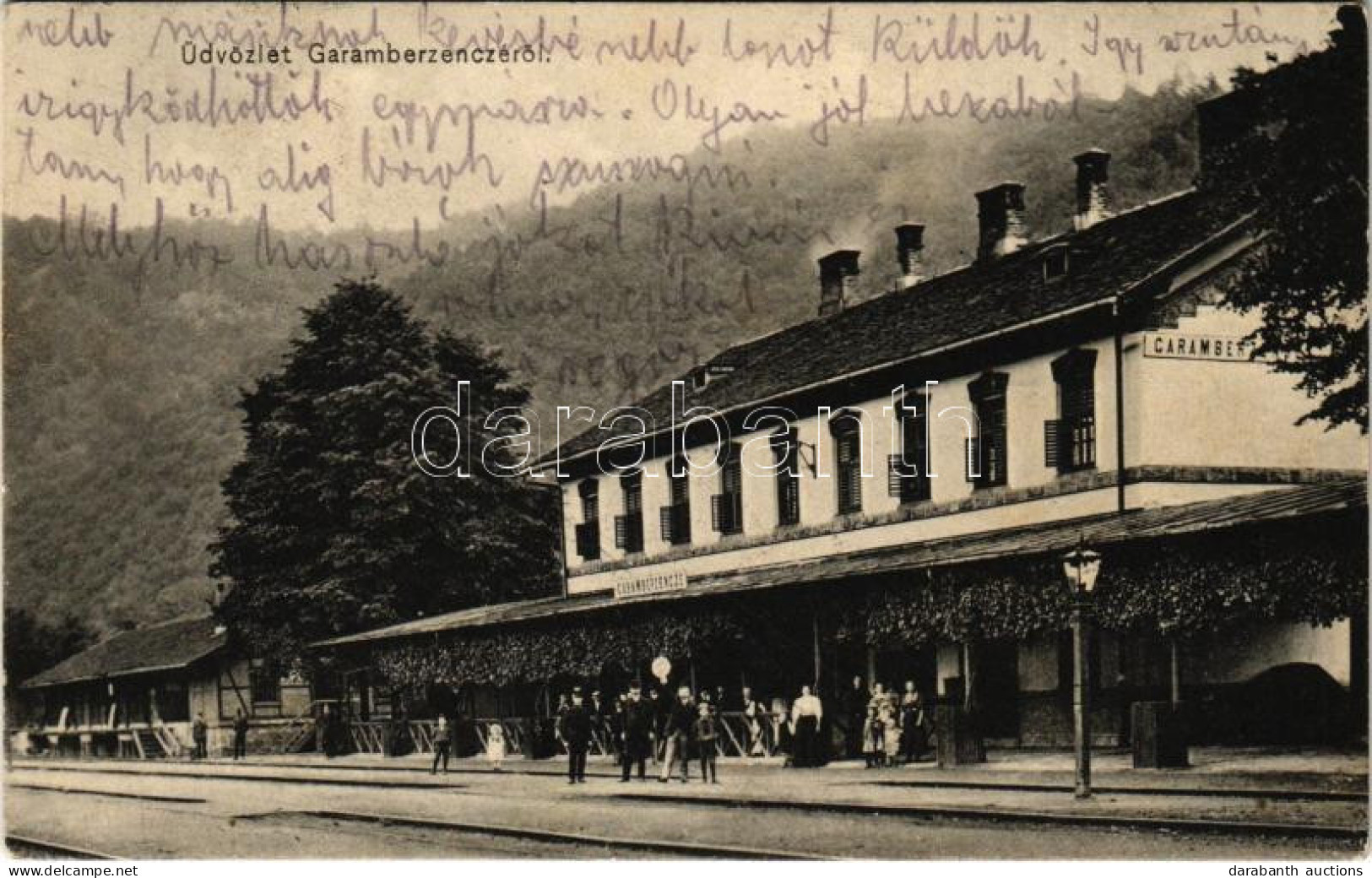 T2 1913 Garamberzence, Hronská Breznica; Vasútállomás / Bahnhof / Railway Station - Ohne Zuordnung