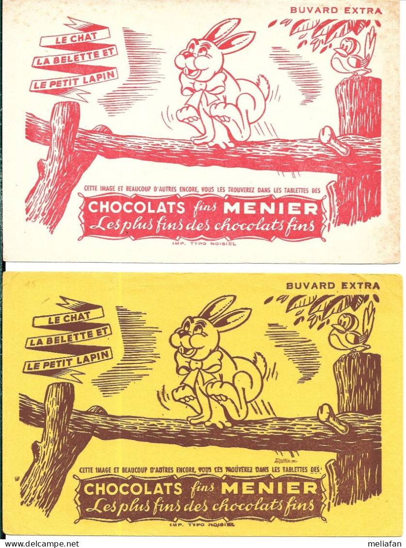 GF1112 - LOT BUVARDS CHOCOLAT MENIER - FABLES DE LA FONTAINE - Chocolat