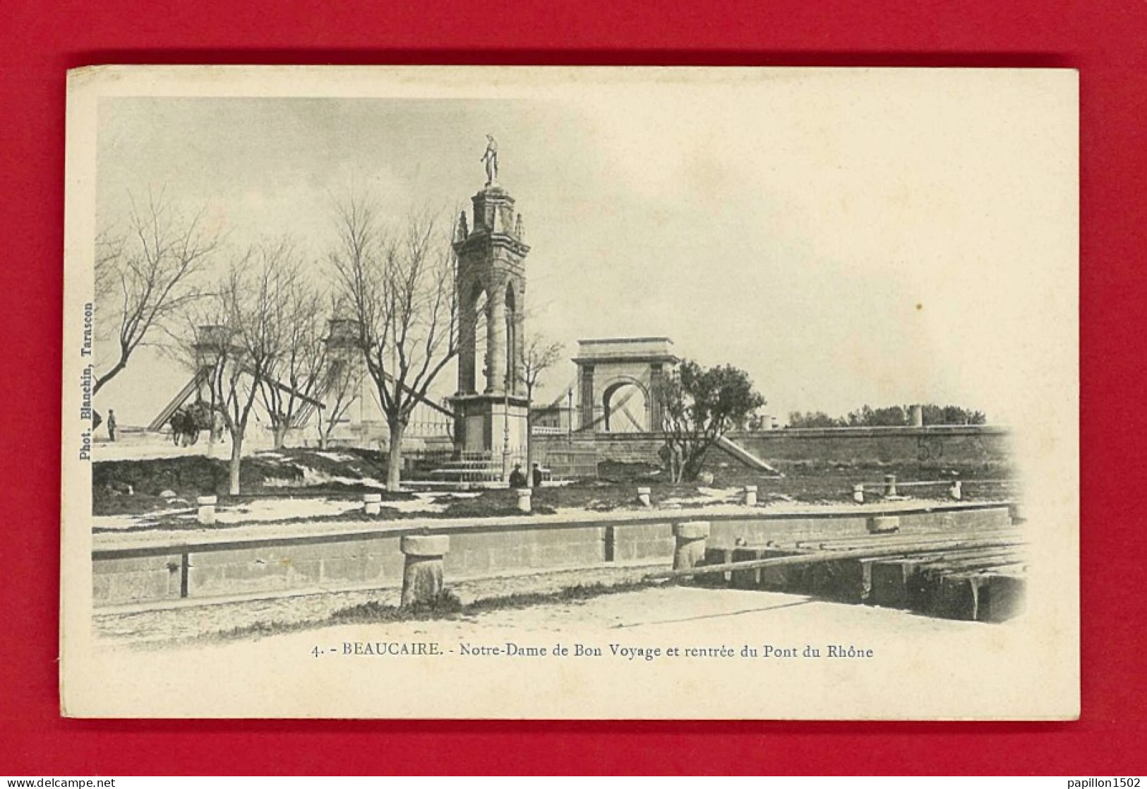 F-30-Beaucaire-01P1 Notre Dame De Bon Voyage Et L'entrée Du Pont Du Rhône, Cpa Précurseur BE - Beaucaire