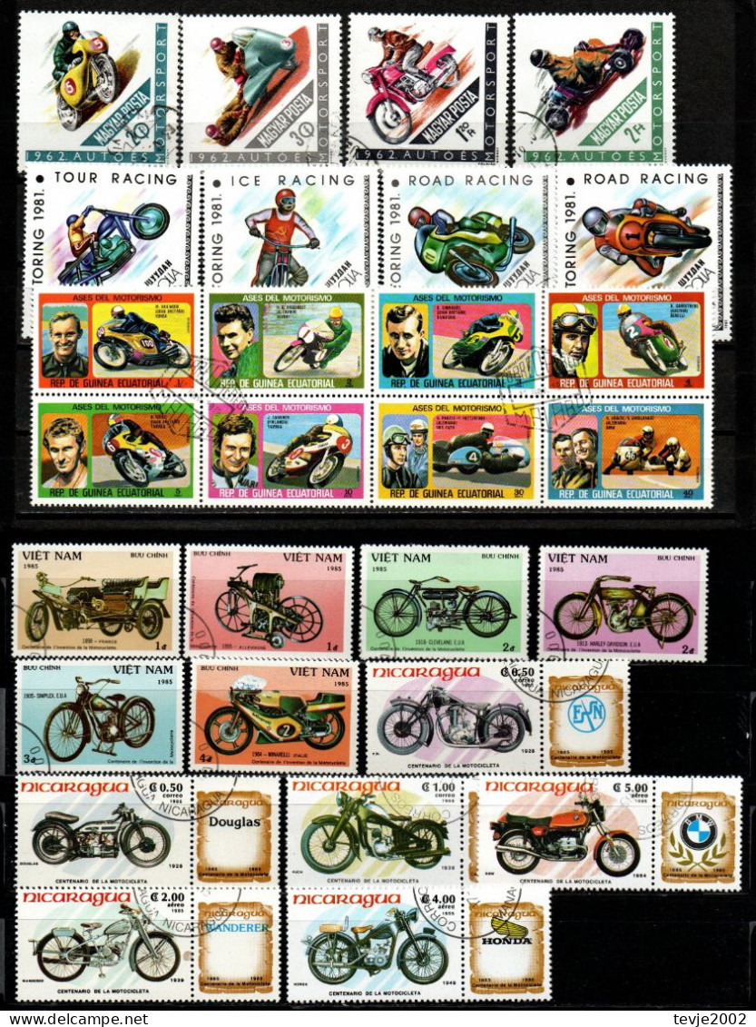 Kleine Sammlung Motorräder - Aus Aller Welt - Postfrisch MNH + Gestempelt Used - Motorfietsen