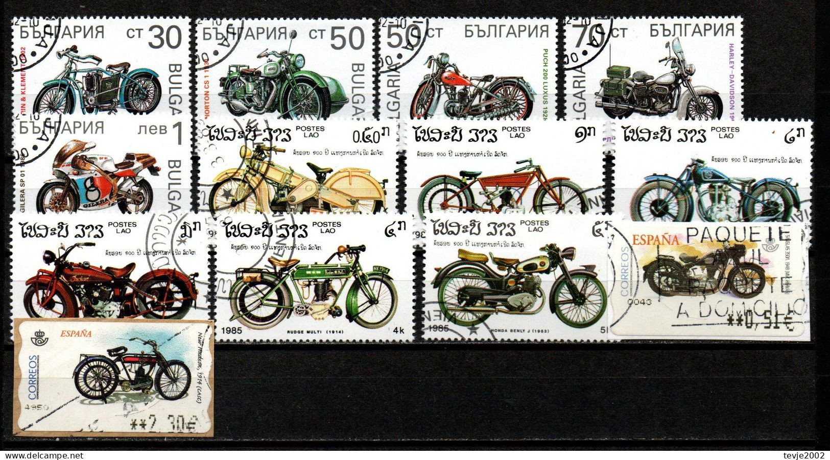 Kleine Sammlung Motorräder - Aus Aller Welt - Postfrisch MNH + Gestempelt Used - Motos