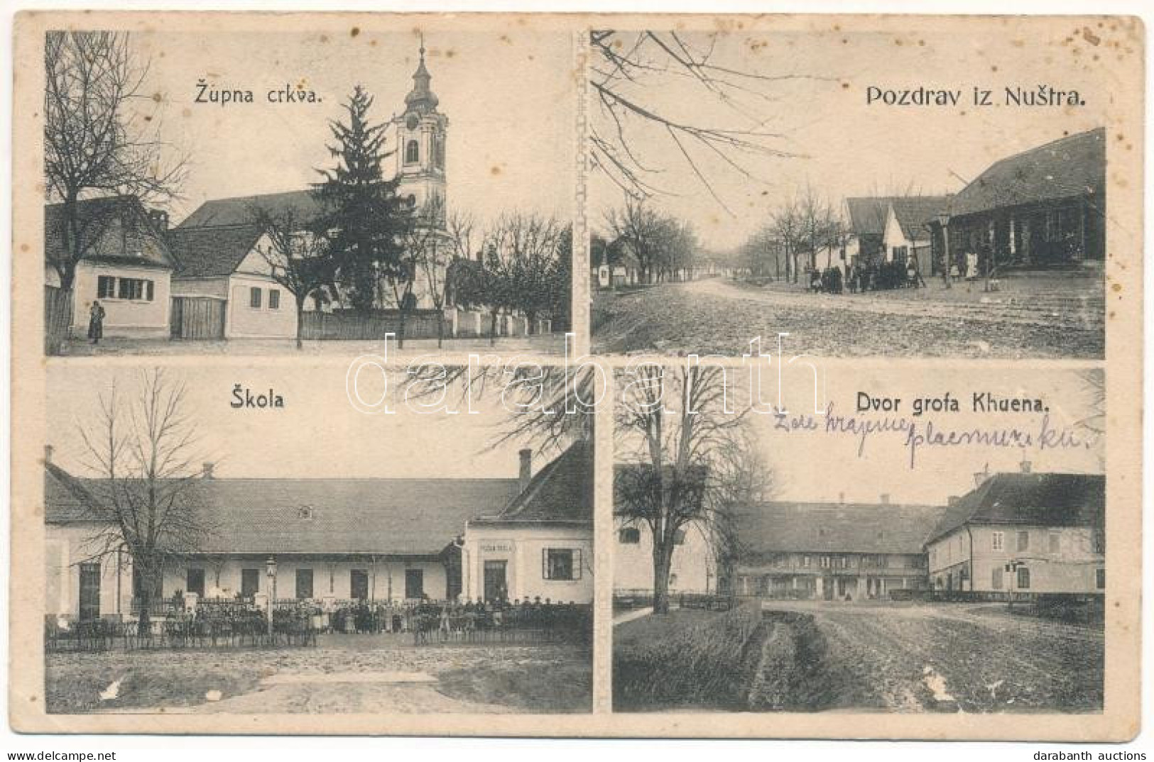 * T3 1912 Berzétemonostor, Nustar; Zupna Crkva, Skola, Fvor Grofa Khuena / Plébániatemplom, Iskola, Fő Utca, üzlet, Khue - Unclassified