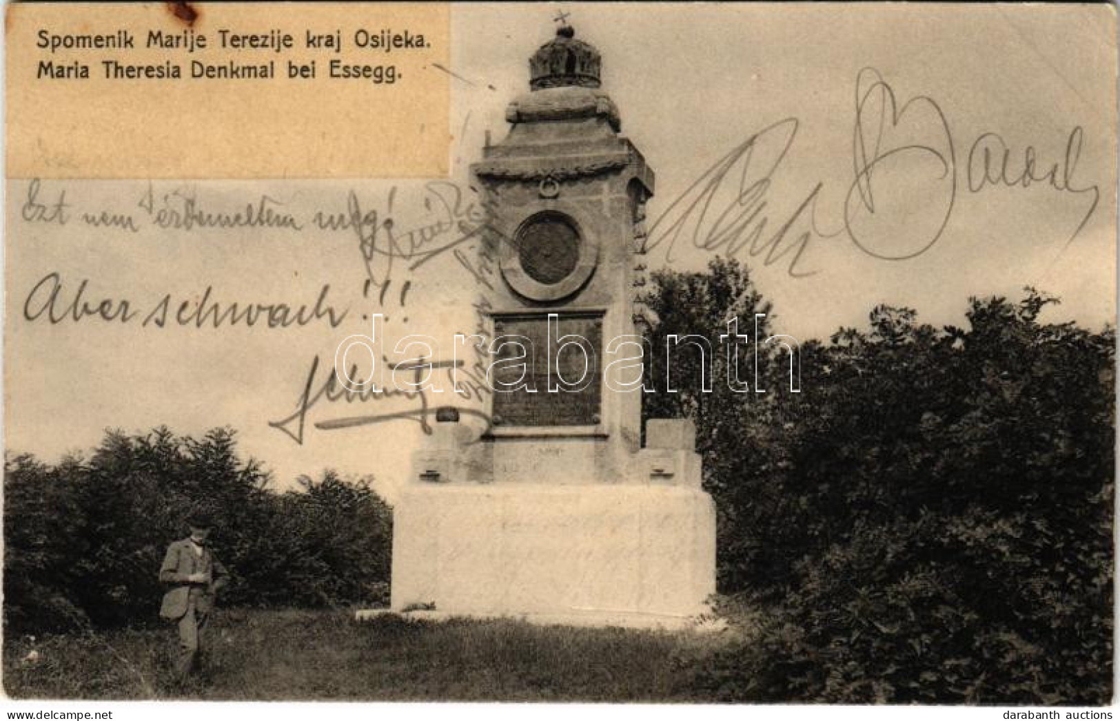 T2 Eszék, Essegg, Osijek; Spomenik Marije Terezije / Mária Terézia Emlékmű / Monument - Zonder Classificatie