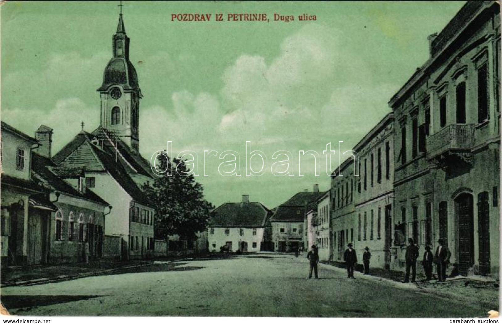 T2/T3 1917 Petrinya, Petrinja; Duga Ulica / Street (EK) + "K.u.k. Inf. M.G. Instr. Kurs. In Petrinja Zensuriert" - Non Classés