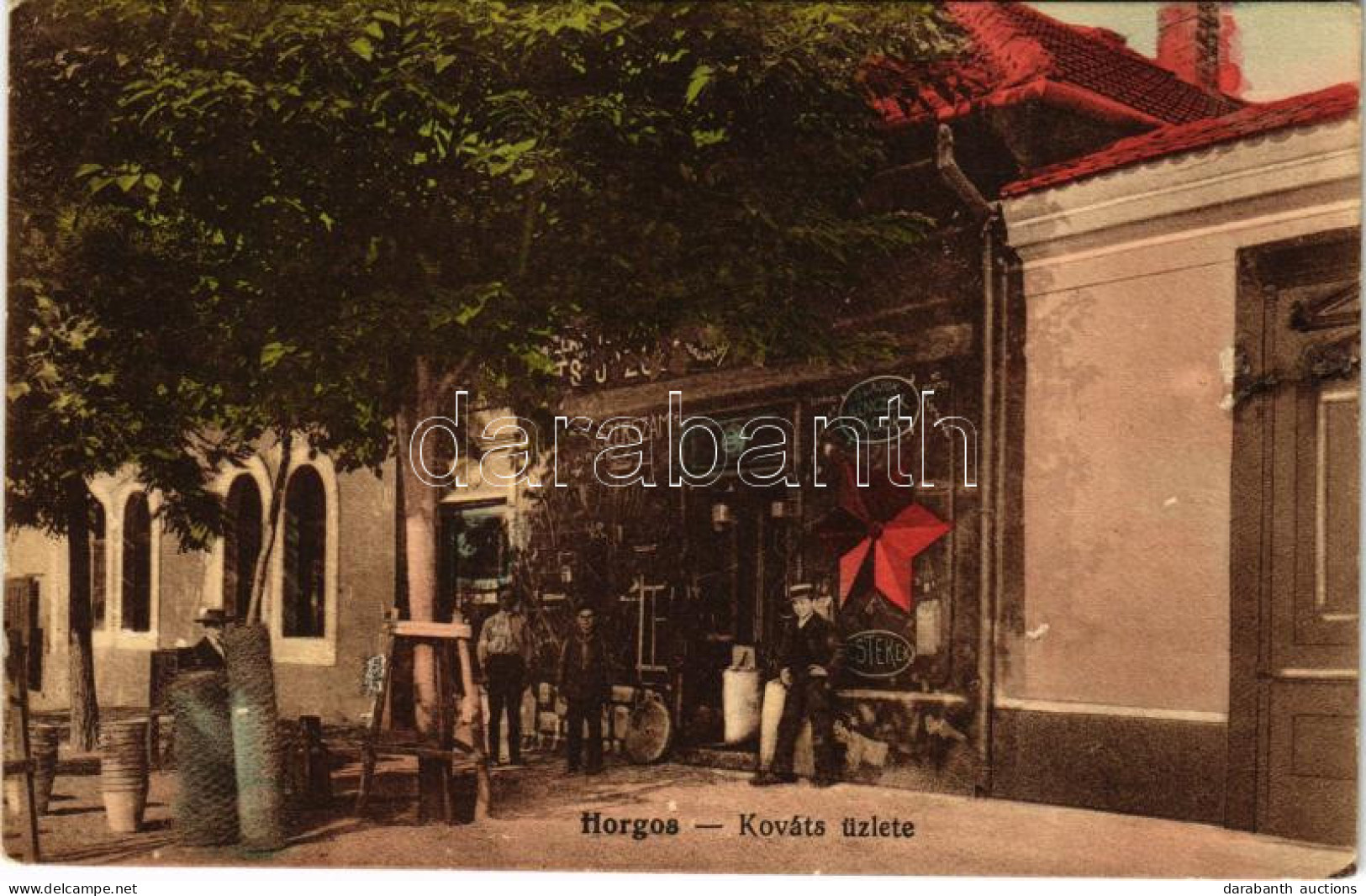 T3 1914 Horgos, Kováts József üzlete és Saját Kiadása / Publisher's Shop + "BROD - SZEGED 29" Vasúti Mozgóposta Bélyegző - Non Classés