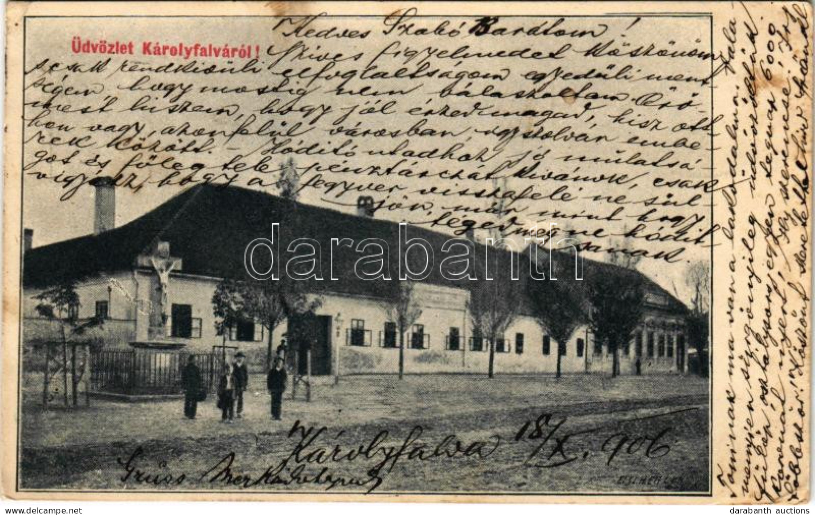 T2/T3 1906 Nagykárolyfalva, Károlyfalva, Karlsdorf, Banatski Karlovac; Utca / Street (EK) - Ohne Zuordnung
