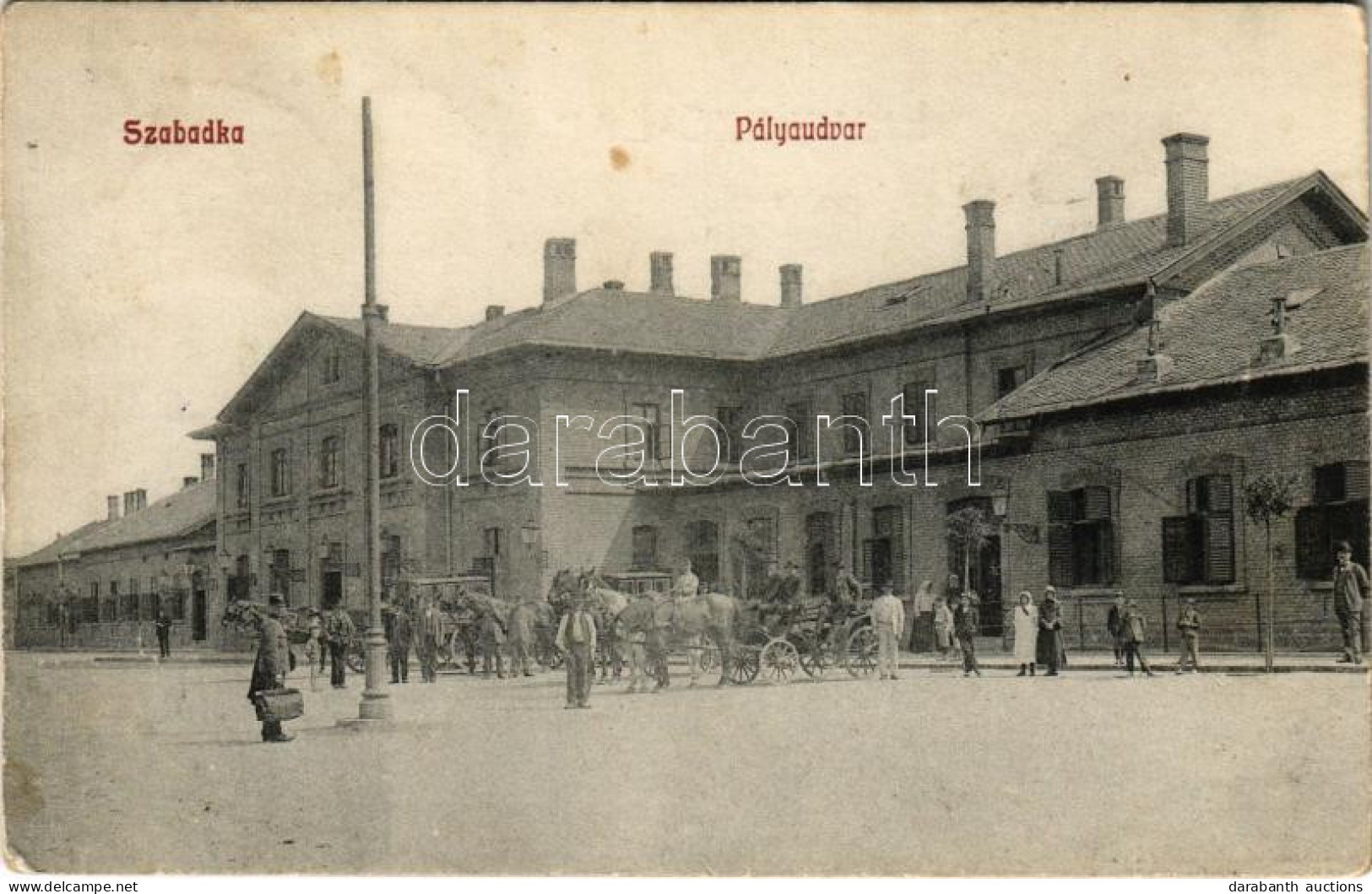 * T2/T3 1907 Szabadka, Subotica; Pályaudvar, Vasútállomás. Lipsitz Kiadása / Railway Station (Rb) - Unclassified