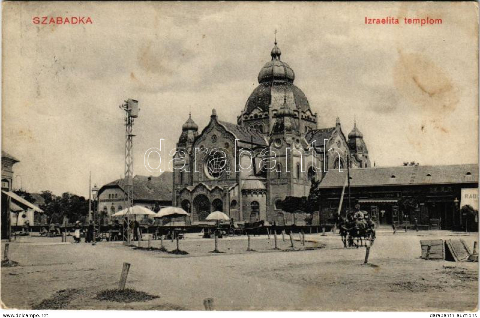 T2/T3 1911 Szabadka, Subotica; Izraelita Templom, Zsinagóga, Piac, Gyógyszertár / Synagogue, Market, Shops, Pharmacy (fl - Ohne Zuordnung
