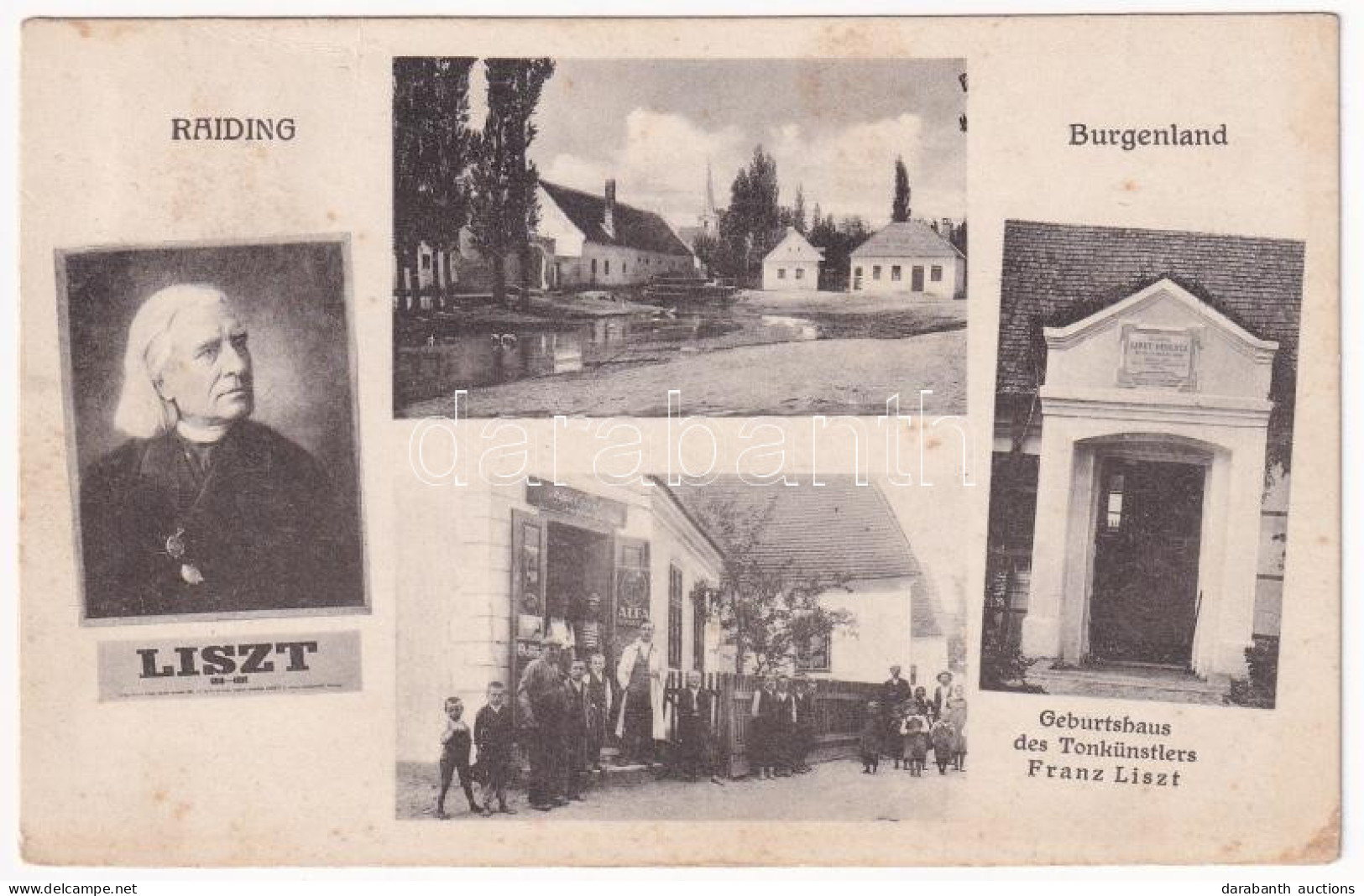 T2/T3 1926 Doborján, Raiding; Liszt Ferenc Szülőháza, Stefan Erhardt üzlete és Saját Kiadása / Geburtshaus Des Tonkünstl - Ohne Zuordnung