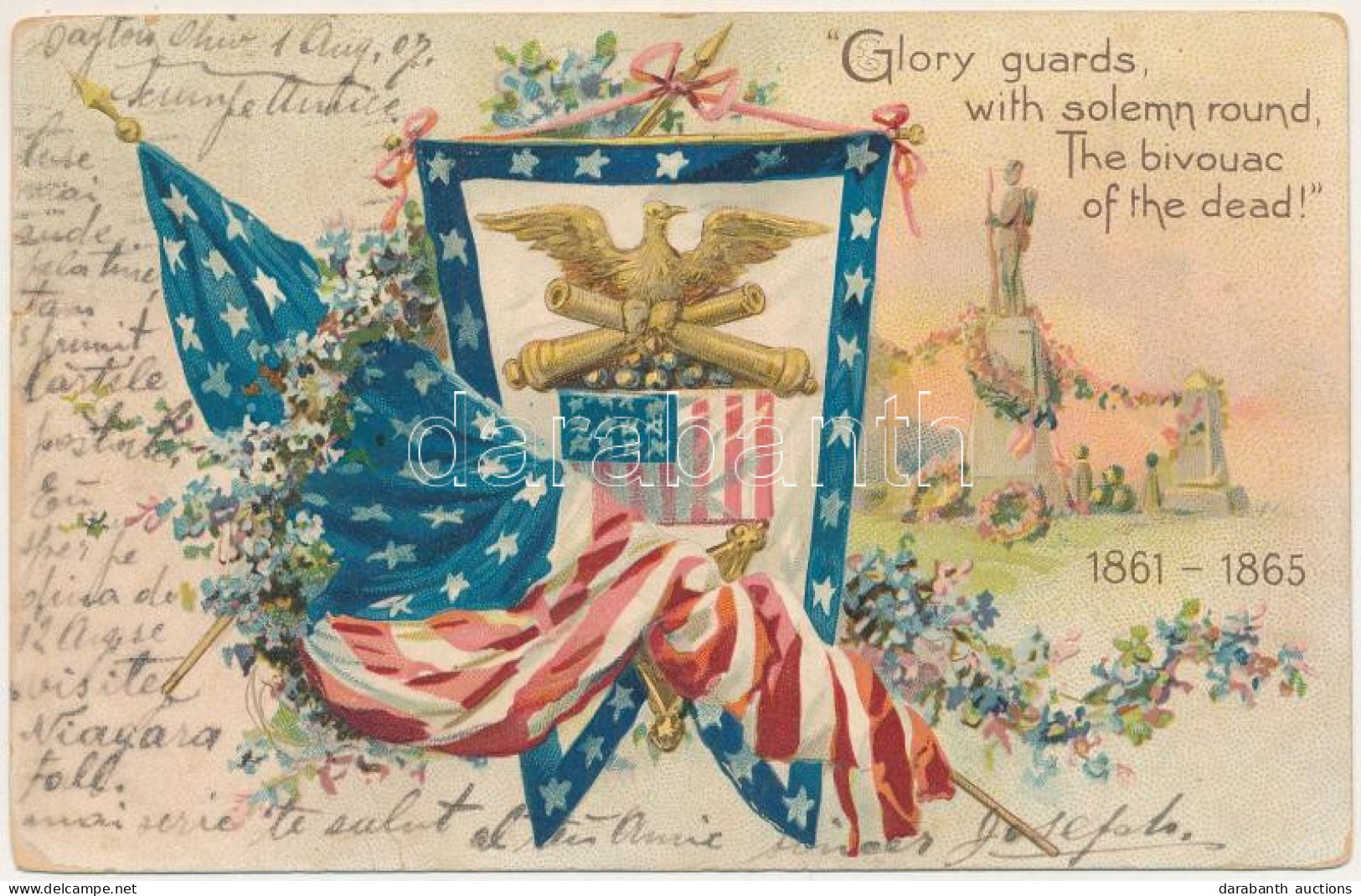 * T3 1907 Arlington National Cemetery. Glory Guards With Solemn Round, The Bivouac Of The Dead! 1861-1865. Raphael Tuck  - Non Classés