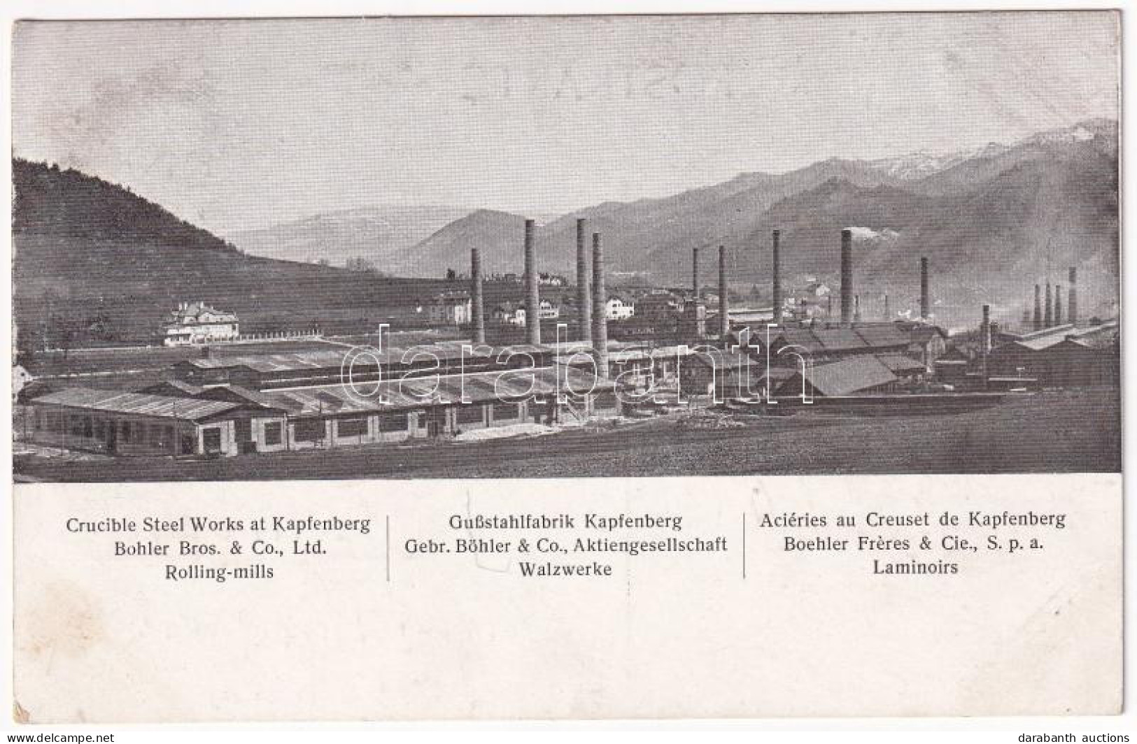T2/T3 1909 Kapfenberg (Steiermark), Gußstahlfabrik Gebr. Böhler & Co. Aktiengesellschaft Walzwerke / Crucible Steel Work - Ohne Zuordnung