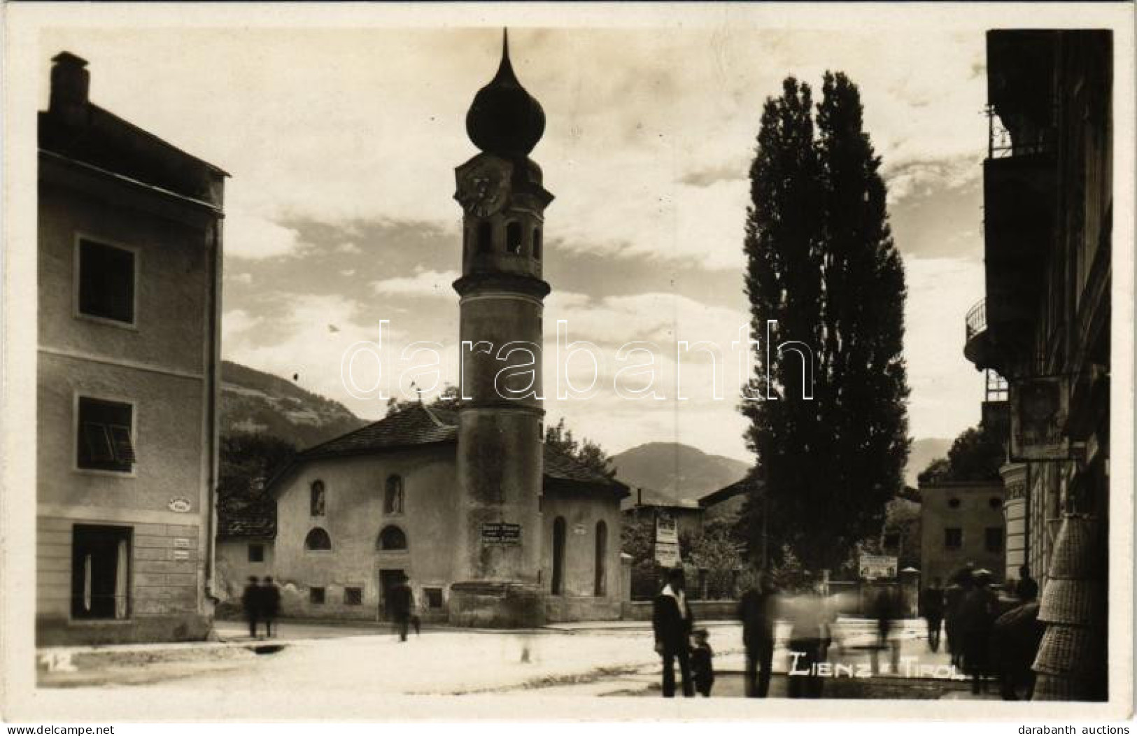 ** T2 Lienz (Tirol), Kaiser Josef-Platz, K. K. Tabak-Trafik / Square, Franciscan Church, Tobacco Shop. Foto-Technik A. S - Unclassified