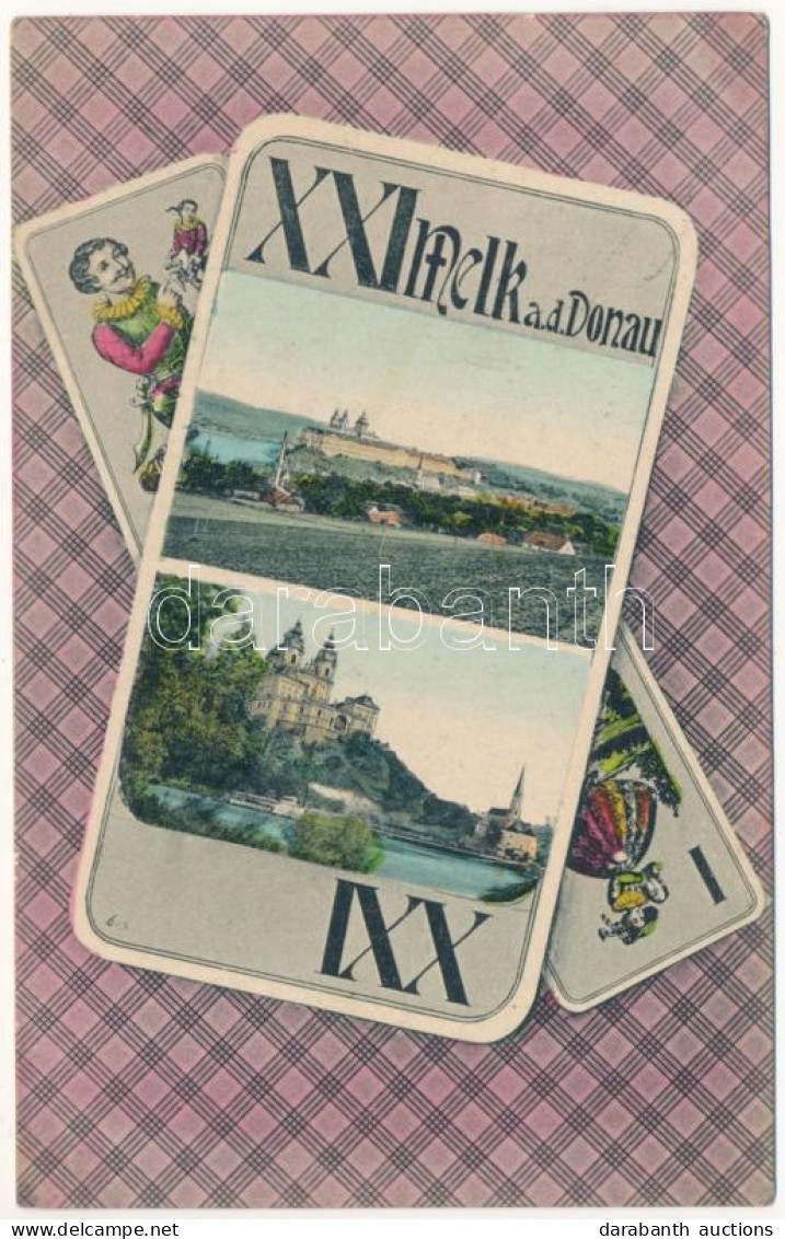 T2/T3 Melk A. D. Donau. Art Nouveau Playing Card Frame (EB) - Ohne Zuordnung