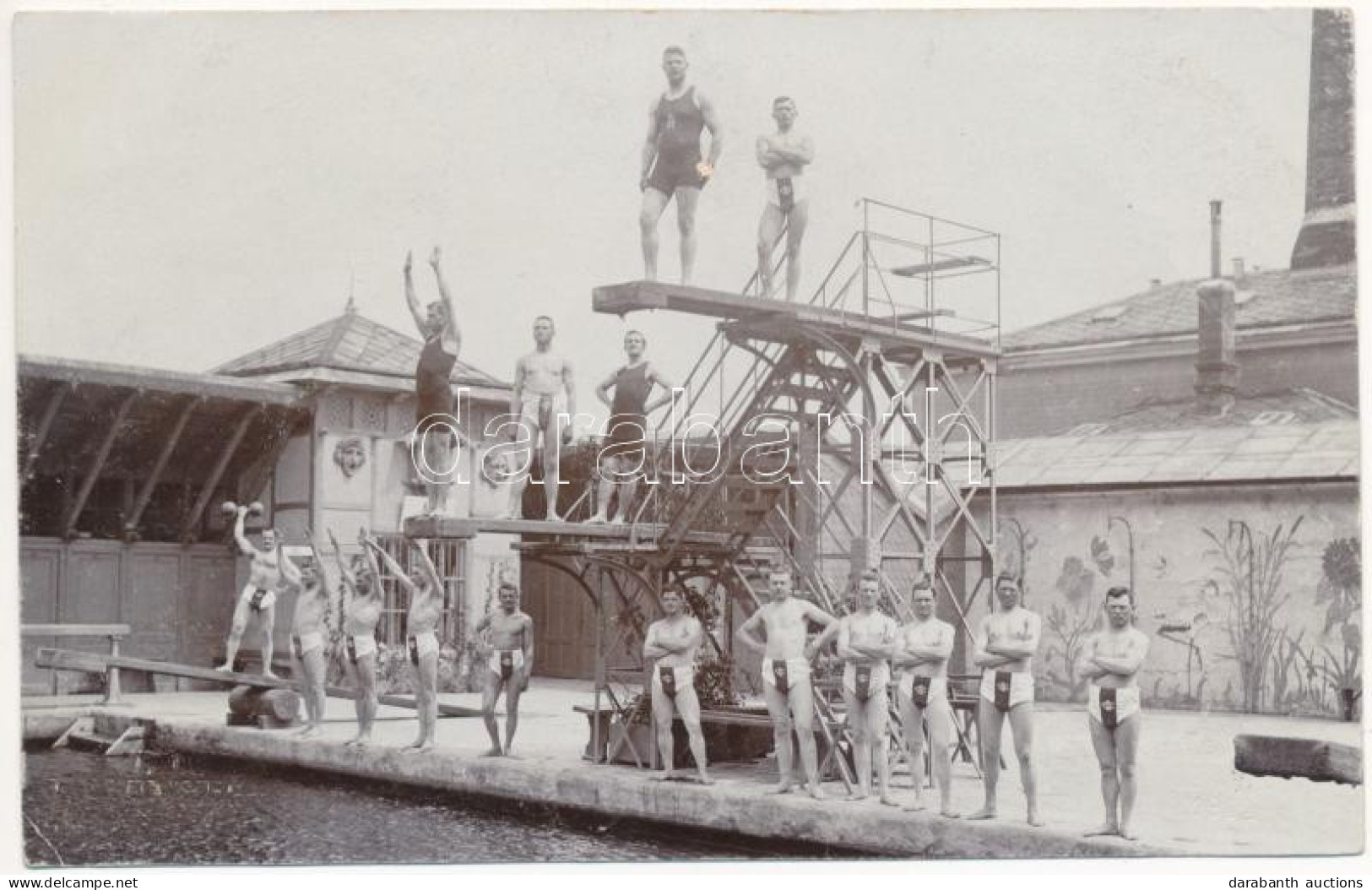 T2/T3 1912 Wien, Vienna, Bécs; Men's Swimming Team At The Swimming Pool. Franz Prohaska Photo (EK) - Unclassified