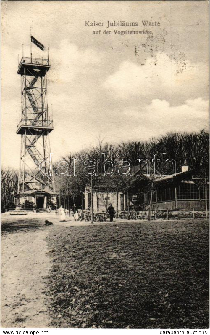 T2 1909 Wien, Vienna, Bécs XVI. Vogeltenwiese, Kaiser Jubiläums Warte / Lookout Tower - Ohne Zuordnung