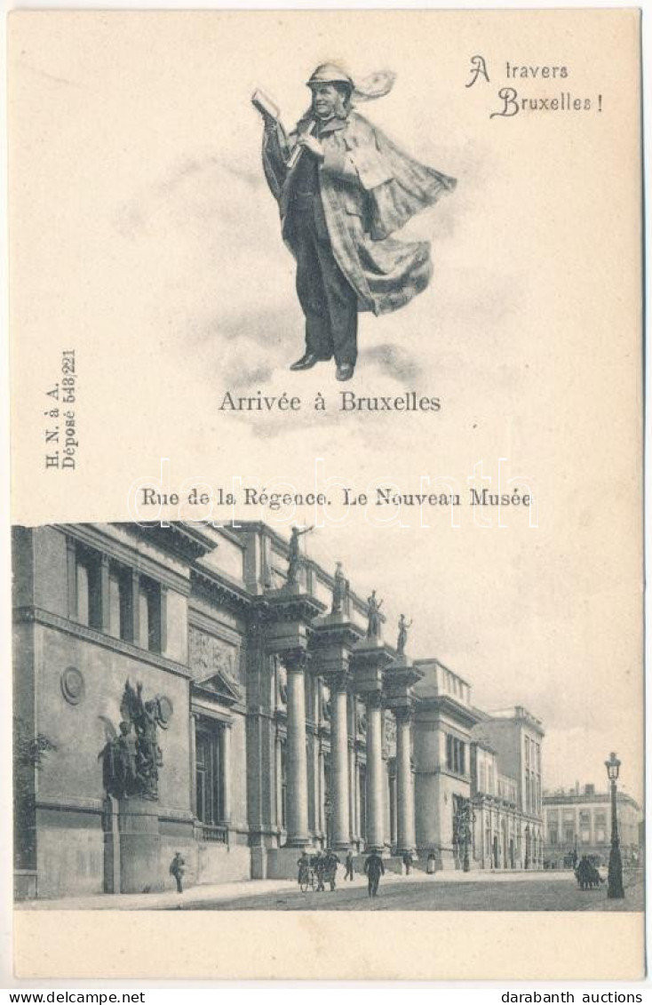 * T2 Bruxelles, Brussels; A Travers Bruxelles! Arrivée. Rue De La Régence, Le Nouveau Musée / New Museum, Street View, T - Unclassified