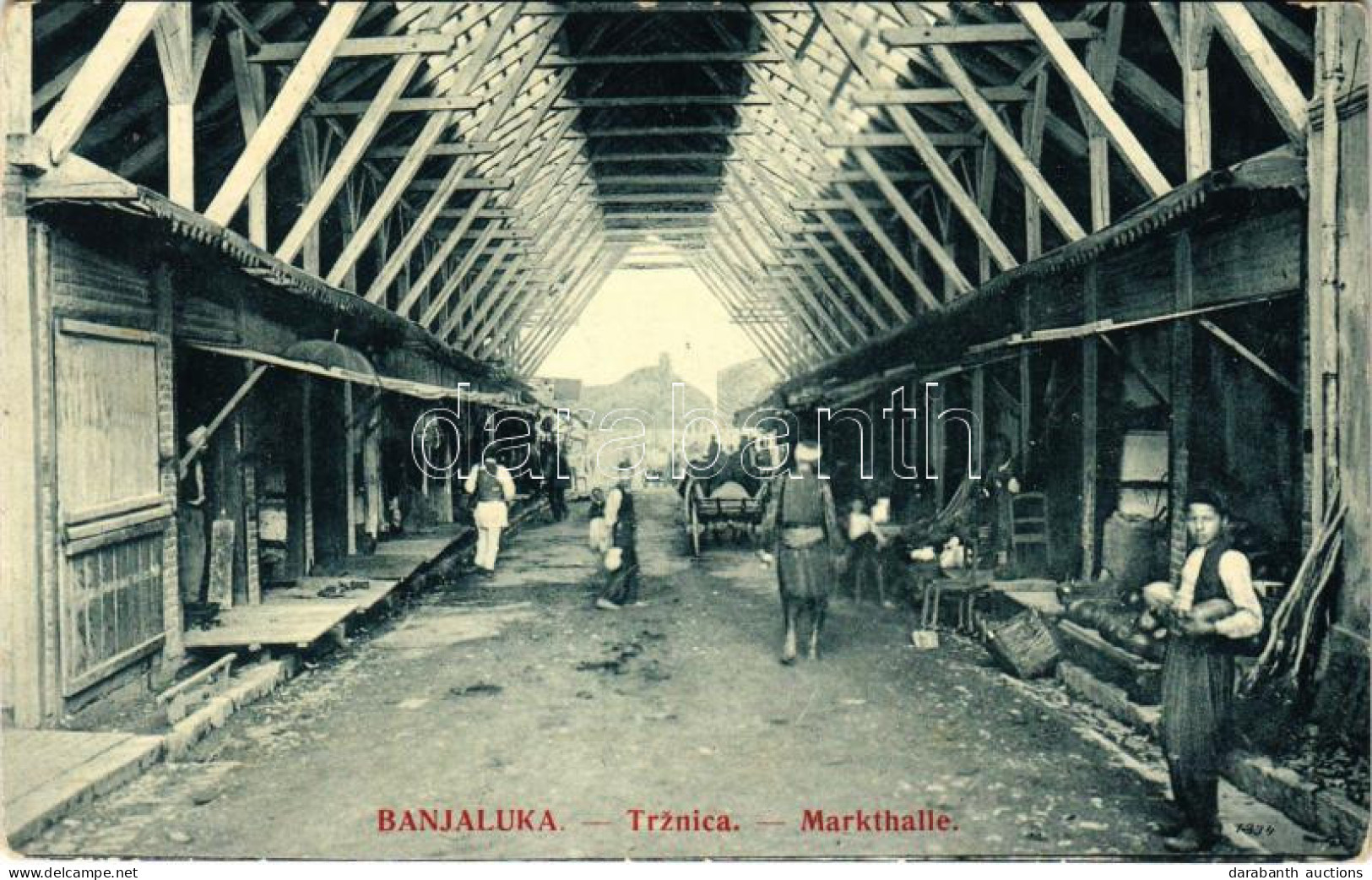 * T3/T4 1911 Banja Luka, Banjaluka; Trznica / Markthalle / Market Hall, Vendors. W.L. Bp. 1642. (Rb) - Ohne Zuordnung