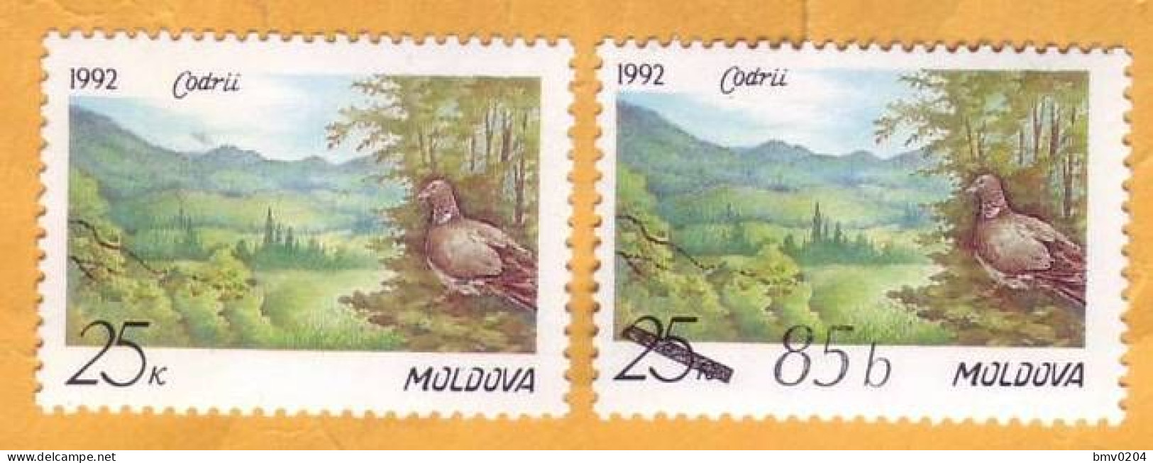 1992 2007 Moldova Moldavie Moldau 2v Mint  Birds. Ringdove. Fauna. Forest. Landscape - Tauben & Flughühner