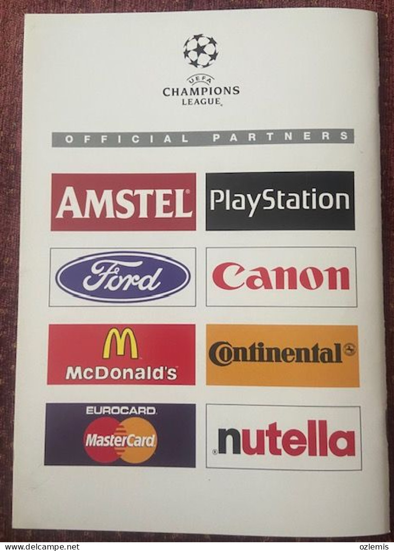 SPARTA PRAHA ,AC PARMA ,CHAMPIONS LEAGUE   ,MATCH SCHEDULE 1997 - Libros