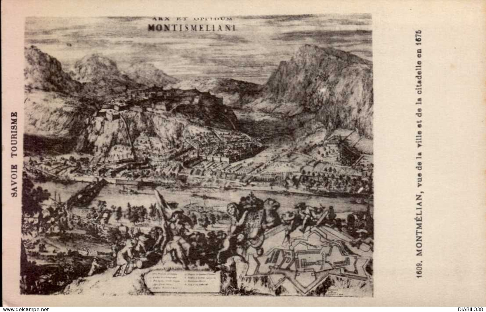 MONTMELIAN   ( SAVOIE )     VUE DE LA VILLE ET DE LA CITADELLE EN 1675 - Montmelian