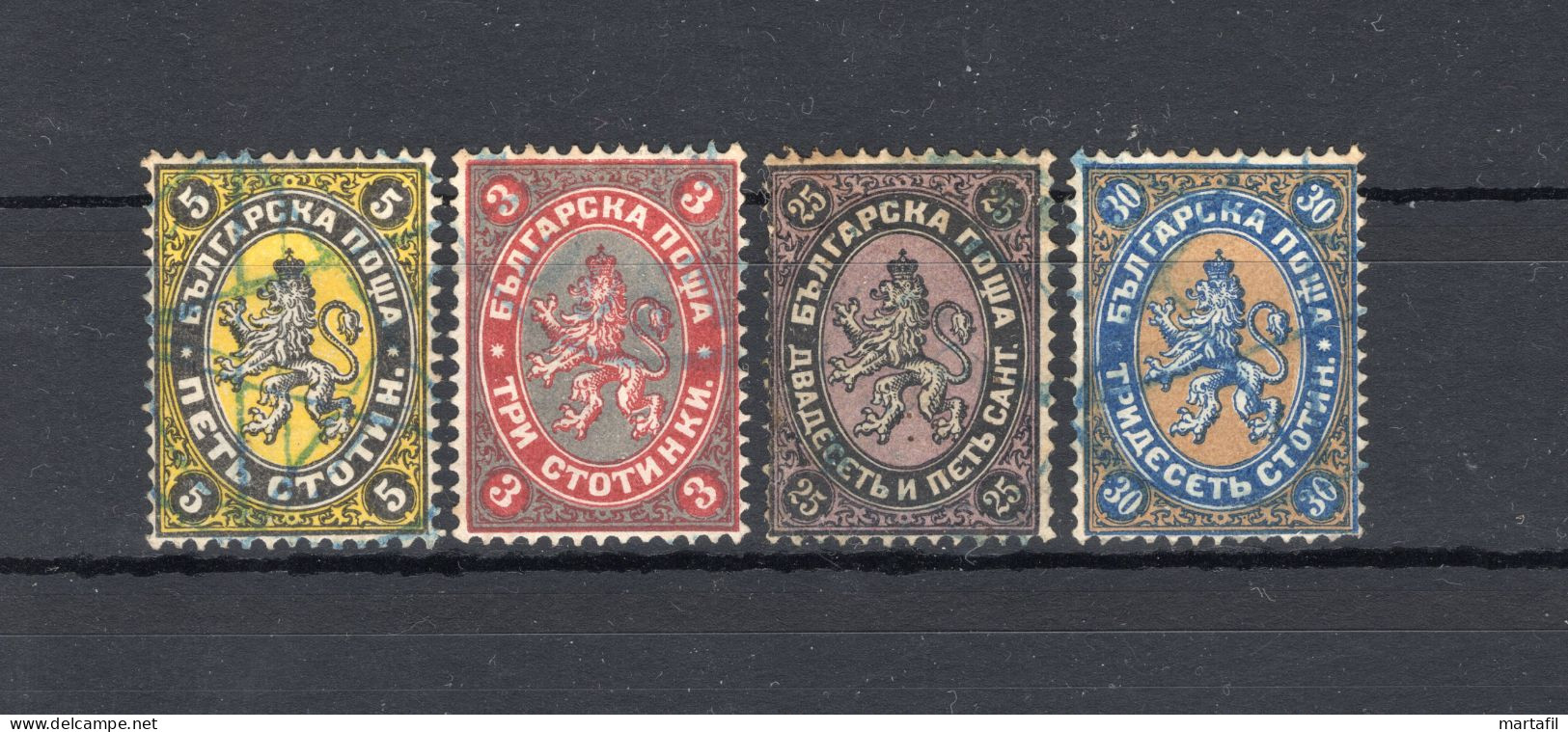 1881 BULGARIA N.6/7+10/11 USATI Leone, Serie Ordinaria, Seconda Emissione - Used Stamps
