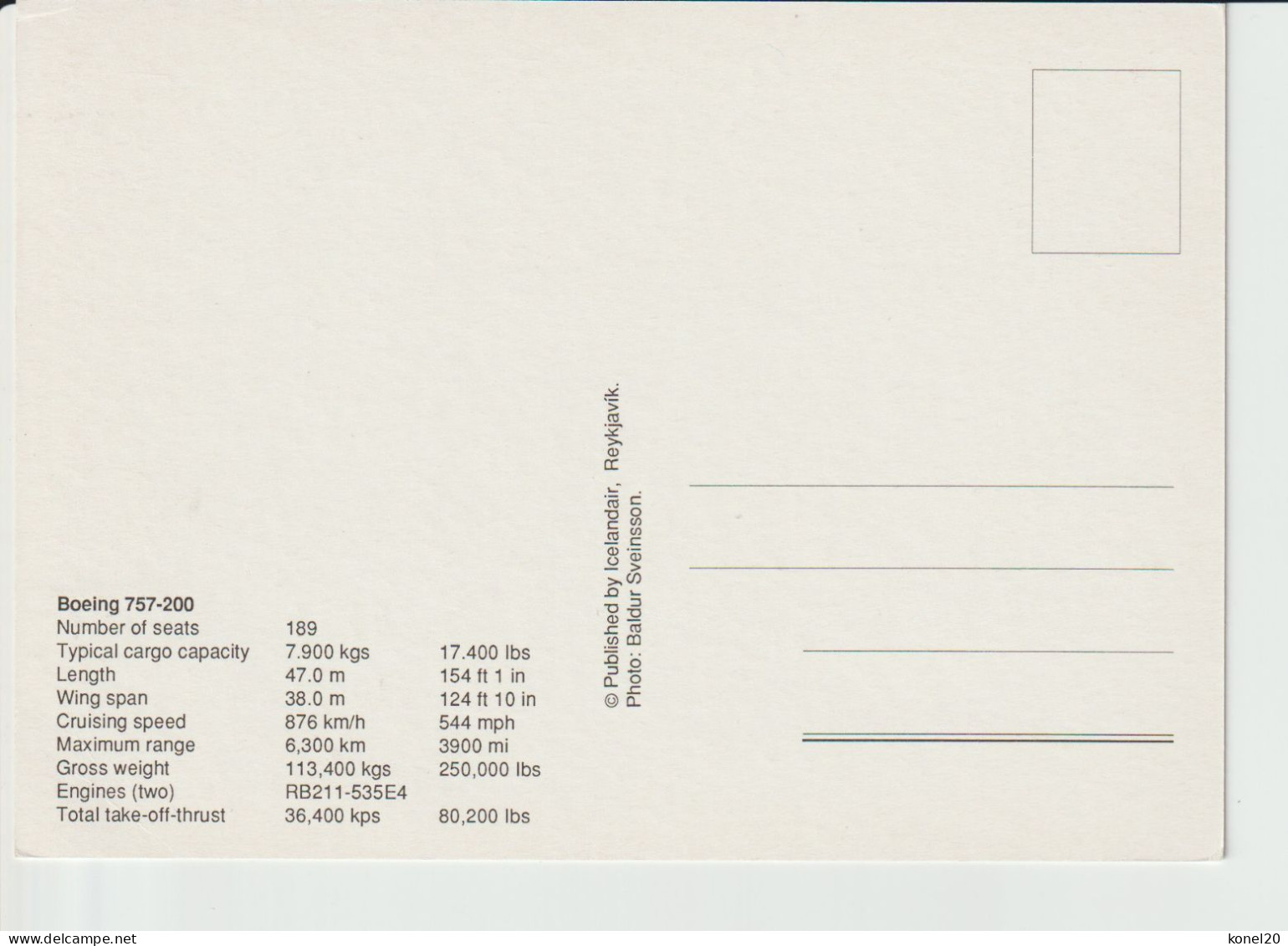 Pc Icelandair Airlines Boeing 757 -200 Aircraft - 1919-1938: Entre Guerres