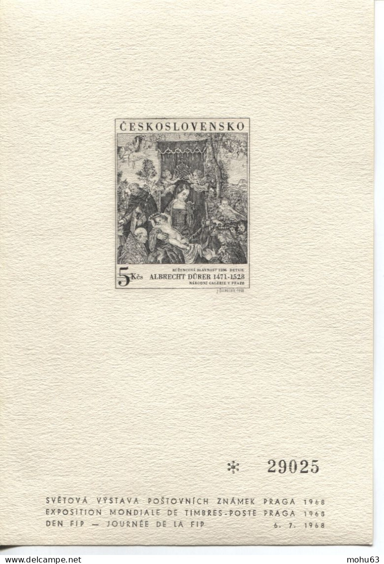 Tschechoslowakei # 1805 Schwarzdruck Rosenkranzfest Dürer Gemälde, Aus Ausstellungskatalog - Briefe U. Dokumente