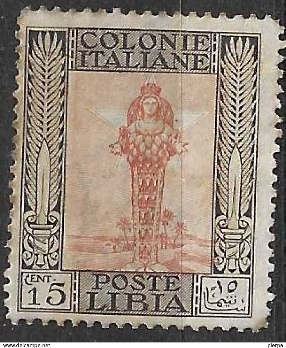 LIBIA - 1921 - ORDINARIA - D. 14. FIL. CORONA - 15 C. - NUOVO MH* (YVERT 26 - MICHEL 28 - SS 48) - Libya
