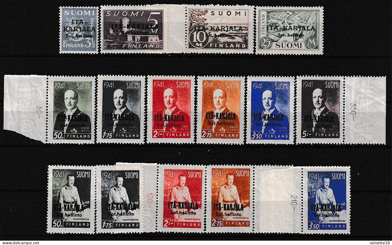 Carélie Occupation Finlandaise 1941          5/7 **- 15**- 16/26 ** - Local Post Stamps