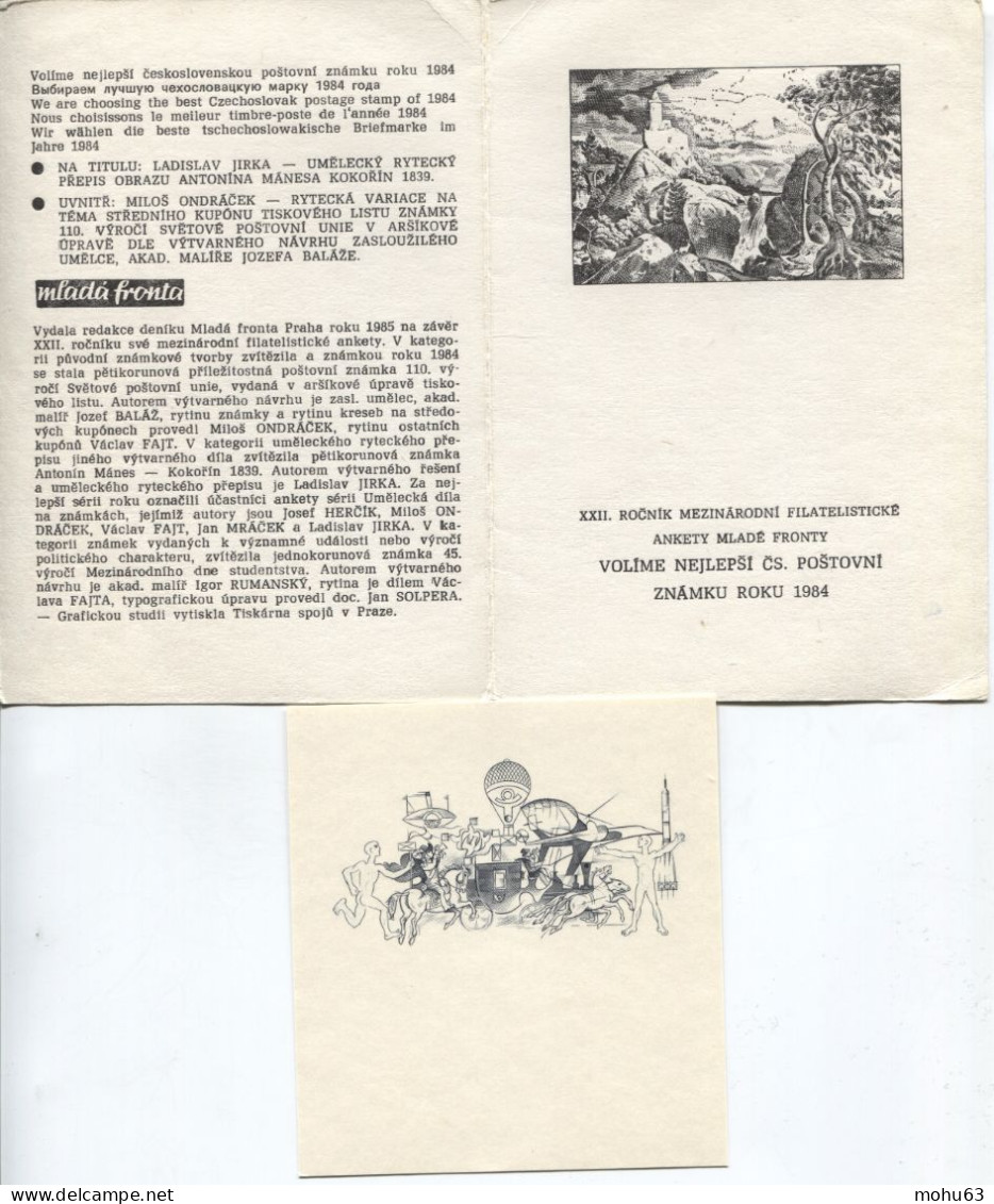 Tschechoslowakei Wahl Der Schönsten 1983 Mlada Fronta Geschenkblatt, Pflanze Entwurfsstudie - Cartas & Documentos