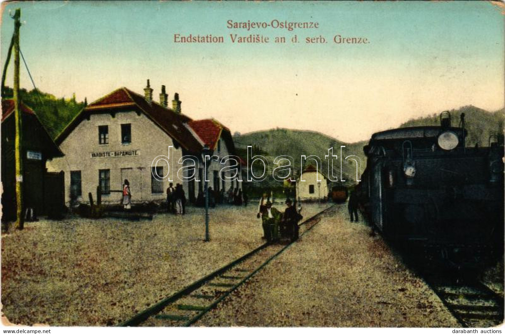 * T2/T3 Donje Vardiste, Sarajevo-Ostgrenze, Endstation An D. Serb. Grenze / Railway Station At The Serbian Border, Locom - Zonder Classificatie