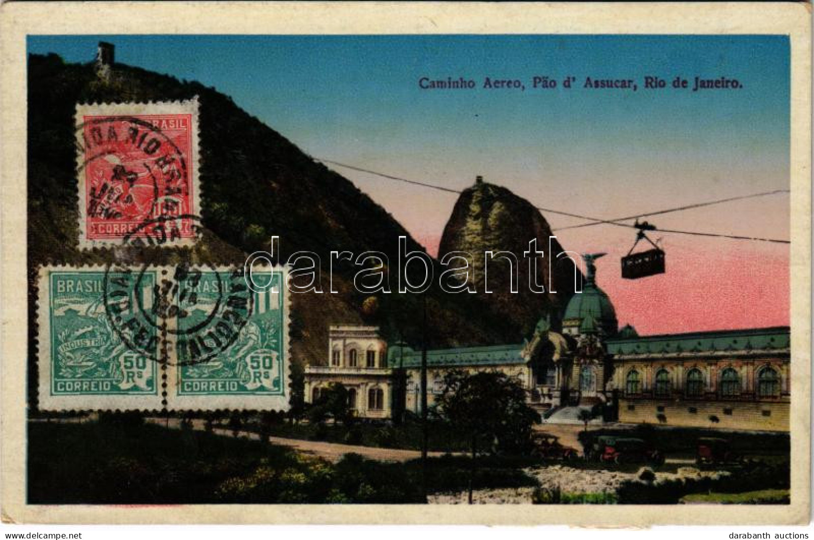 T3 1922 Rio De Janeiro, Caminho Aereo, Pao D'Assucar / Aerial Tramway, Automobiles (glue Marks) - Unclassified