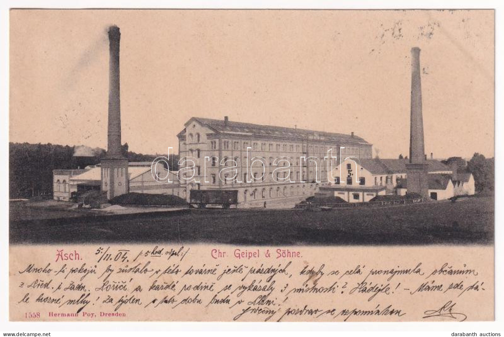 T2/T3 1904 As, Asch; Chr. Geipel & Söhne / Textile Factory, Weaving Mill (wet Corner) - Zonder Classificatie