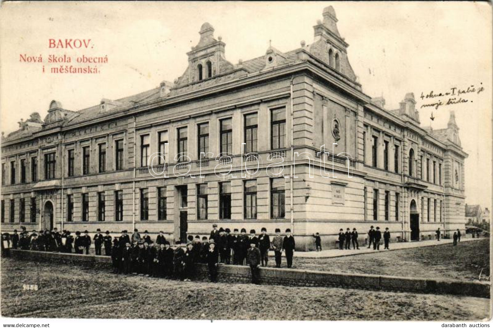 T2/T3 1912 Bakov Nad Jizerou, Backofen An Der Iser; Nová Skola Obecná I Mestanská / New School. Nakl. Hynek Sípek (EK) - Non Classés